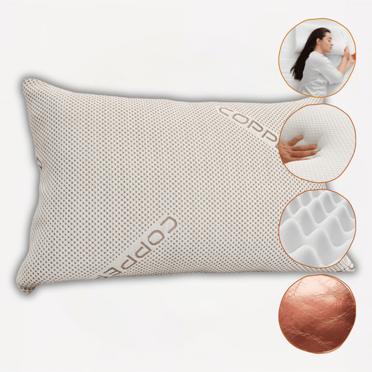 Copper Infused Memory Foam Pillow For Skin Health Hypoallergenic Super Soft Hotel-Style Comfort