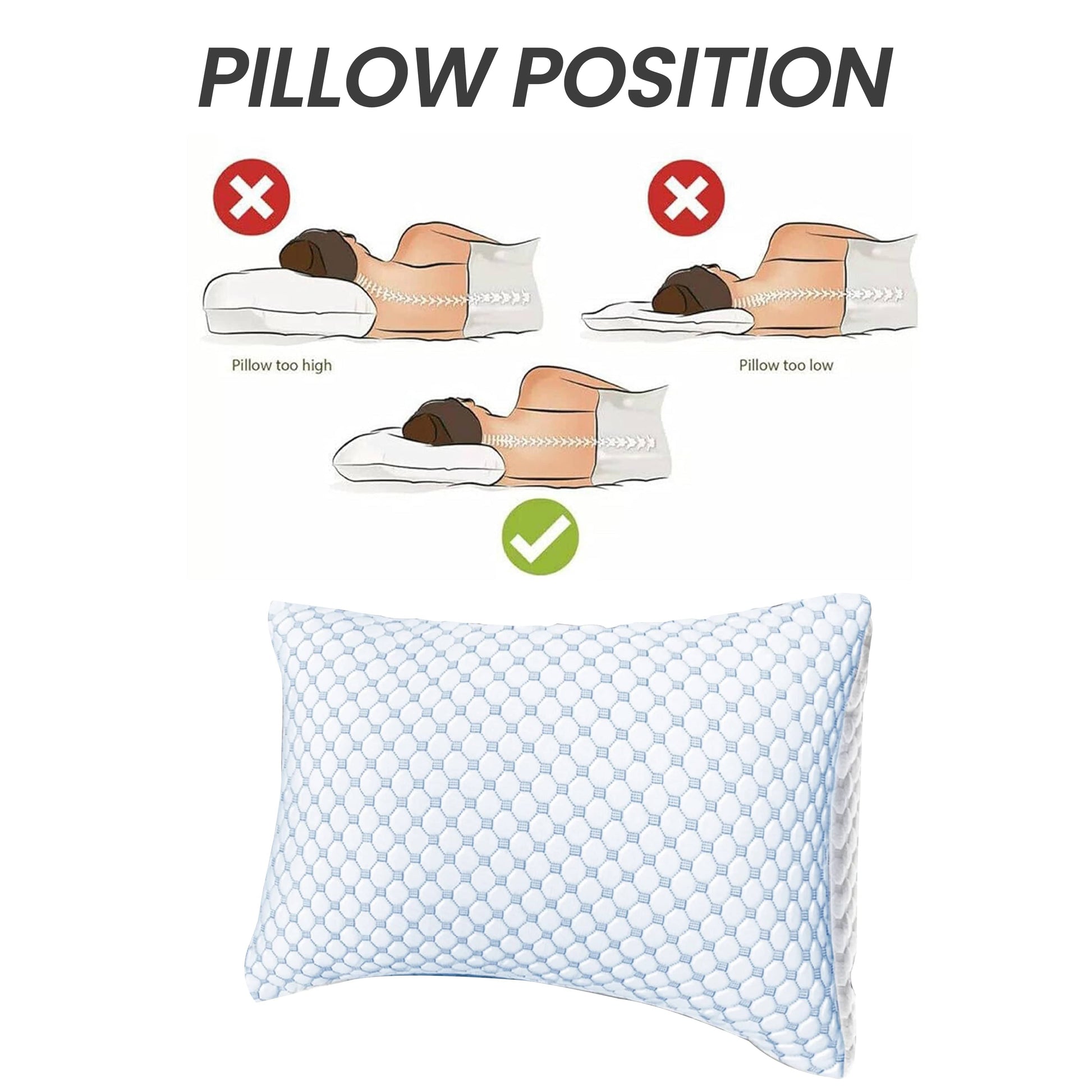 Ice Cool Hypoallergenic Cooling Memory Foam Pillow for Cold Night Comfort