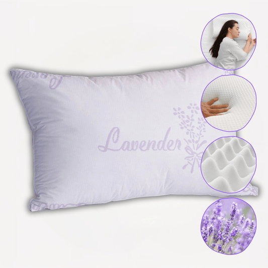 Lavender Infused Microfibre Hotel Pillow Medium Support Hypoallergenic Side