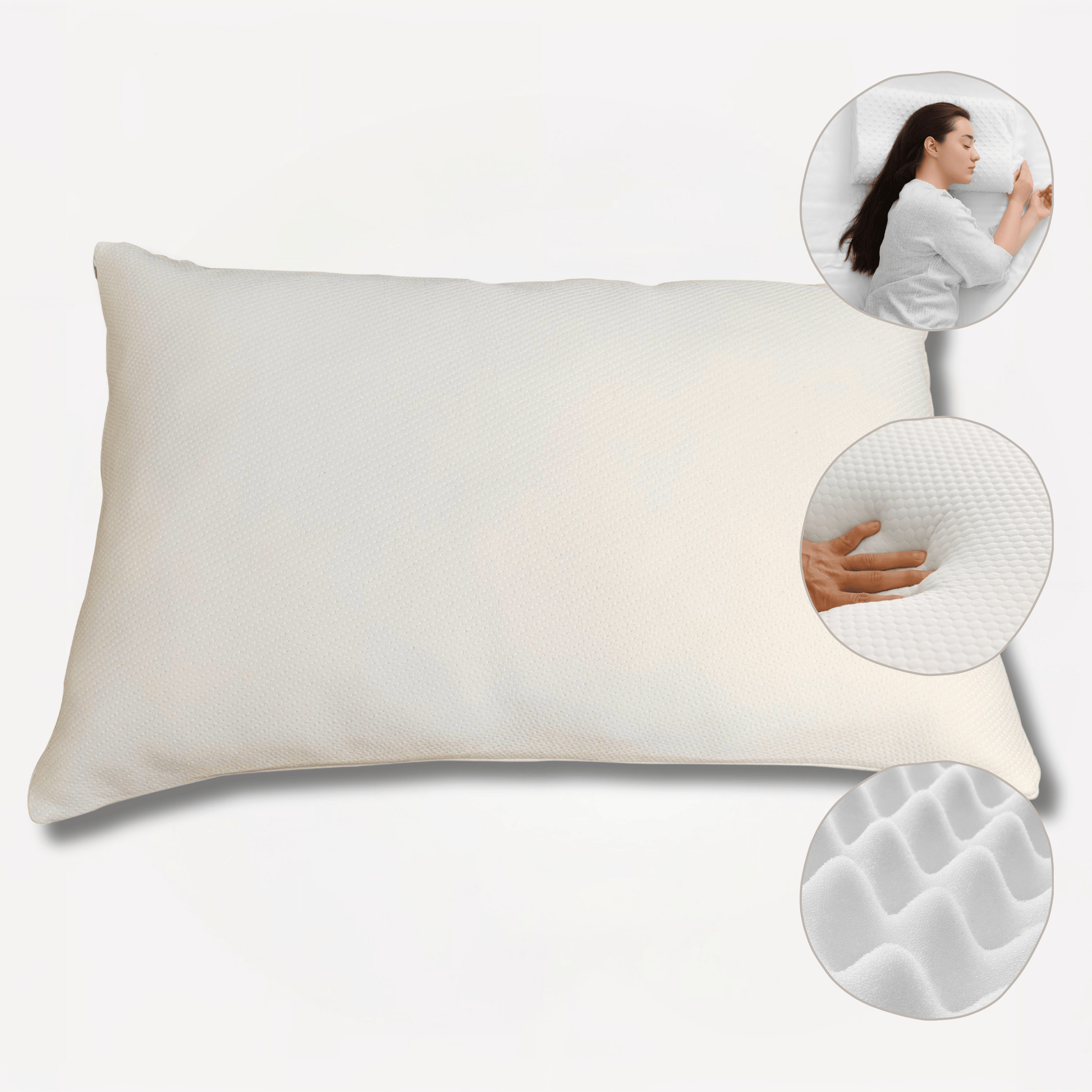 Memory Foam Pillow Medium With Luxury Premium Fibre Filling Orthopaedic