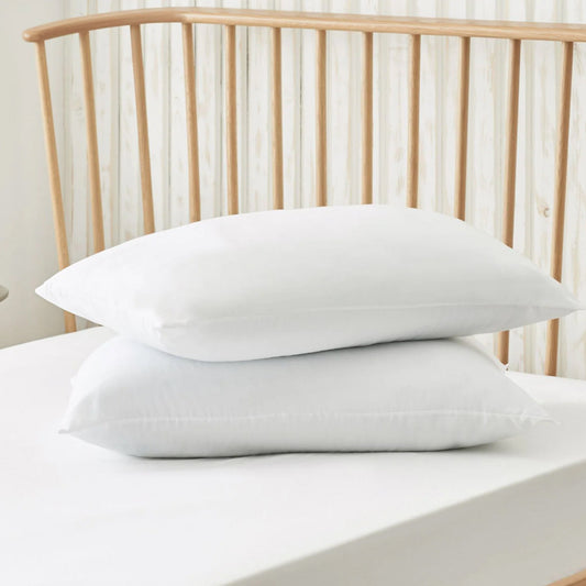 2 Pack Egyptian Cotton Blend Pillows Hotel Quality Soft Medium Support