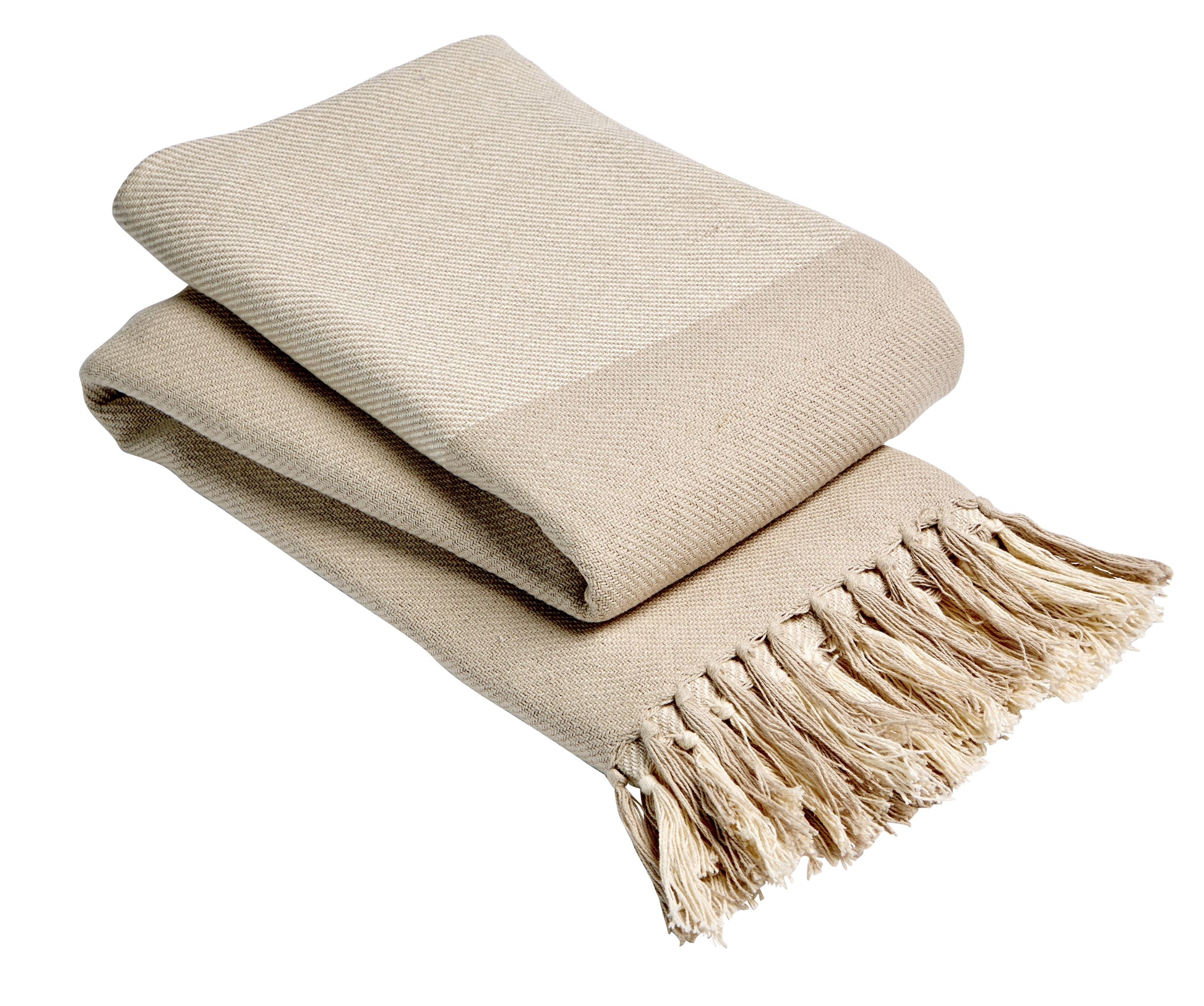 OLIVIA ROCCO Handwoven Large Check Pure Indian Cotton Throw Blanket With Tassels Eco