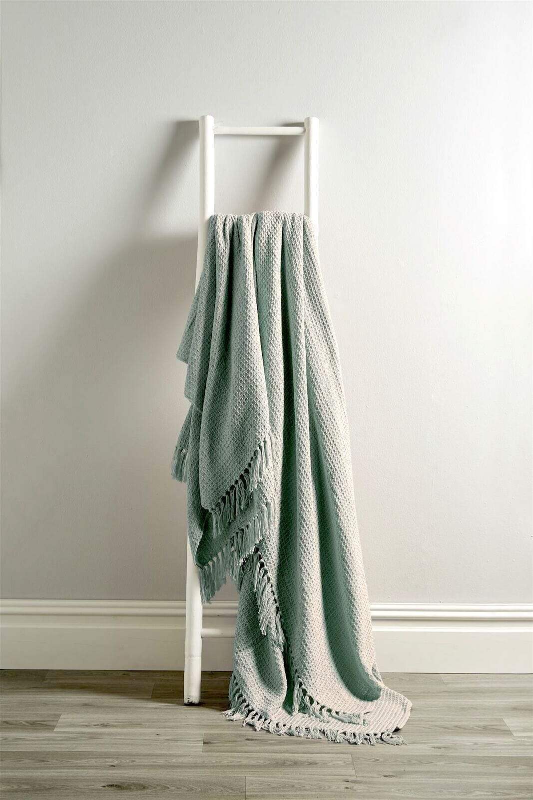 OLIVIA ROCCO Lisbon Pure Indian Cotton Handwoven Honeycomb Throw Blanket Lightweight