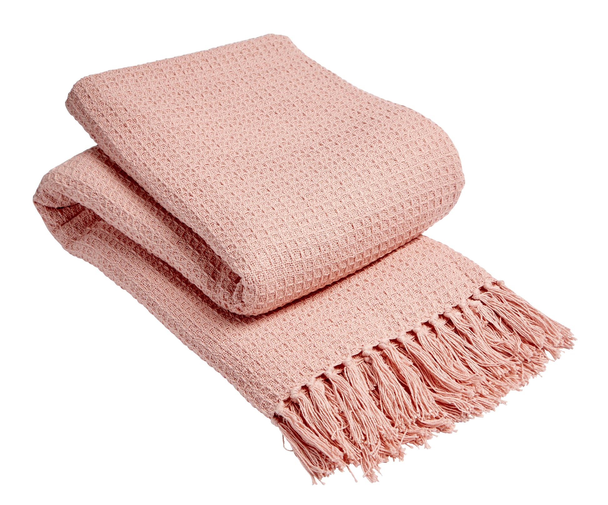 OLIVIA ROCCO Lisbon Pure Indian Cotton Handwoven Honeycomb Throw Blanket Lightweight