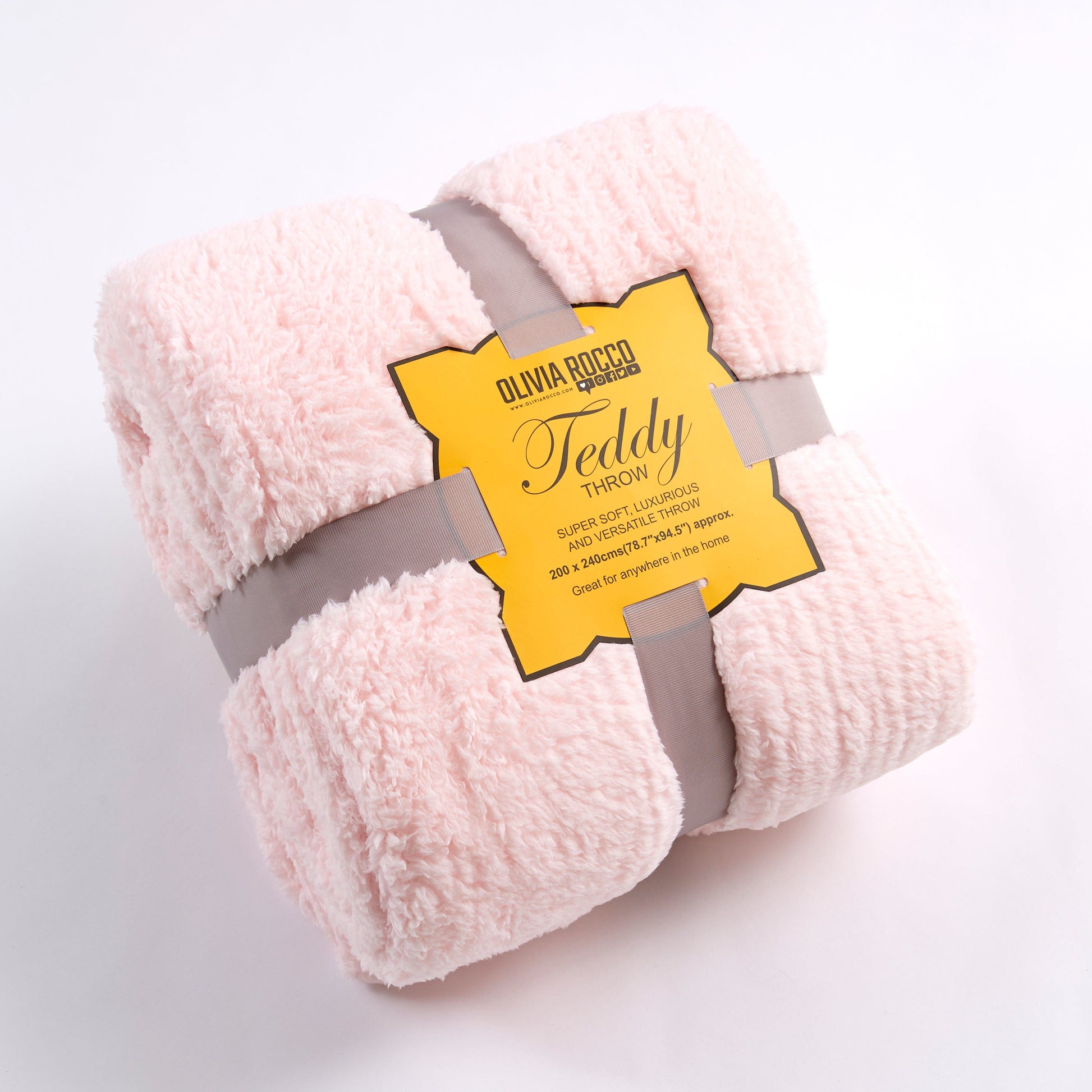 OLIVIA ROCCO Oversized Teddy Throw Blanket Super Soft Faux Fur Fleece For Sofa Or Bed
