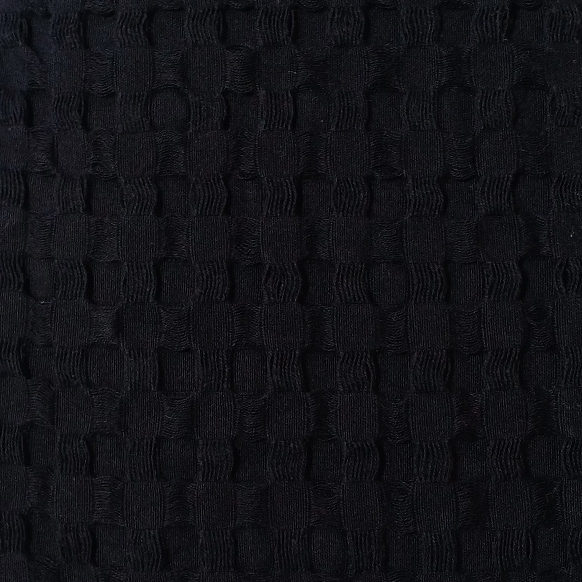 OLIVIA ROCCO Florian Checked Throw Blanket 100% Cotton Black Bedspread For Sofas