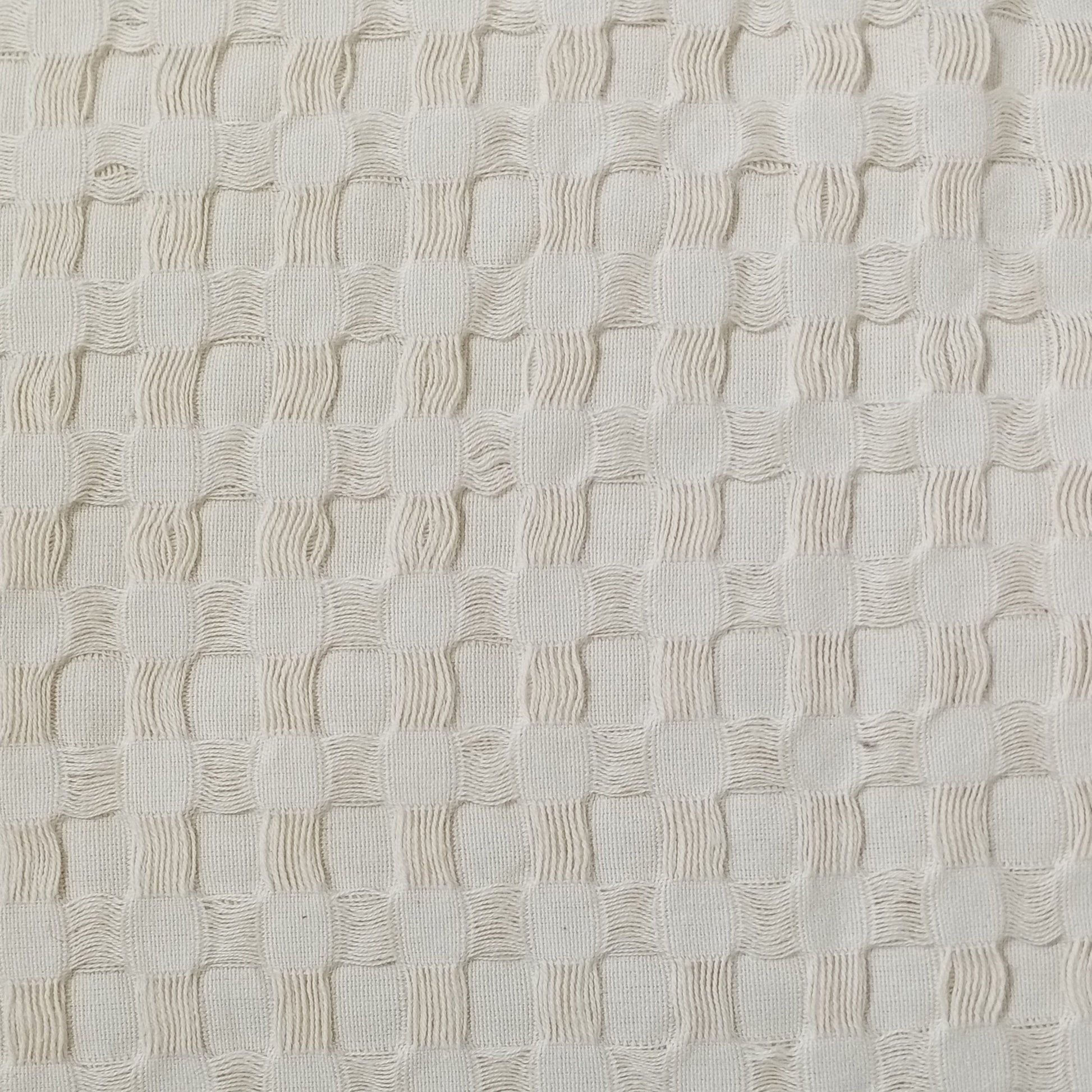OLIVIA ROCCO Florian Checked Throw Blanket Natural Cotton Bedspread For Sofas Armchairs