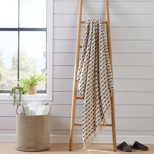 OLIVIA ROCCO Throw Blanket Lightweight Recycled Cotton Super Soft Eco Friendly Calming