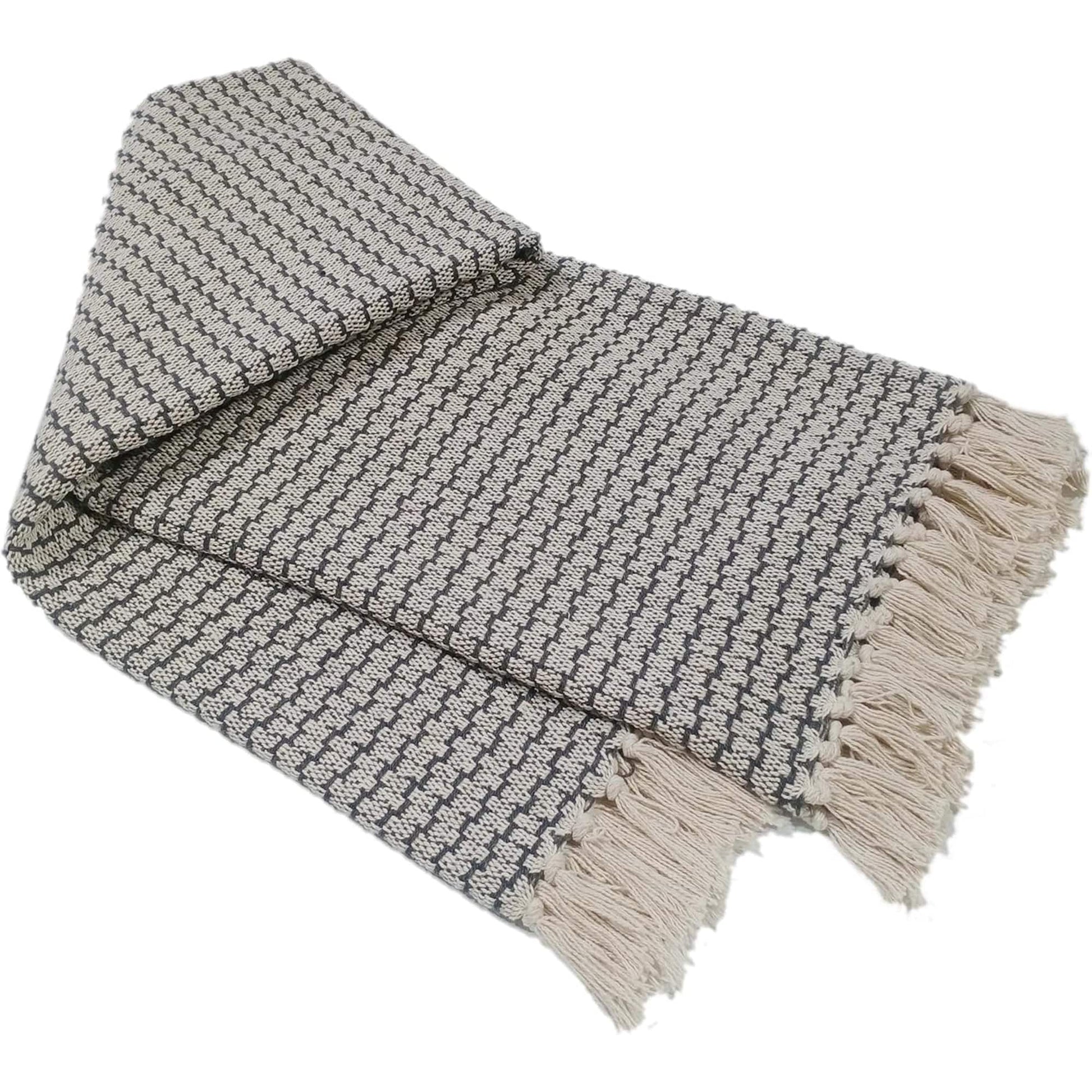 OLIVIA ROCCO Cotton Throw Super Soft Lightweight Eco Friendly Recycled Cotton For Sofa