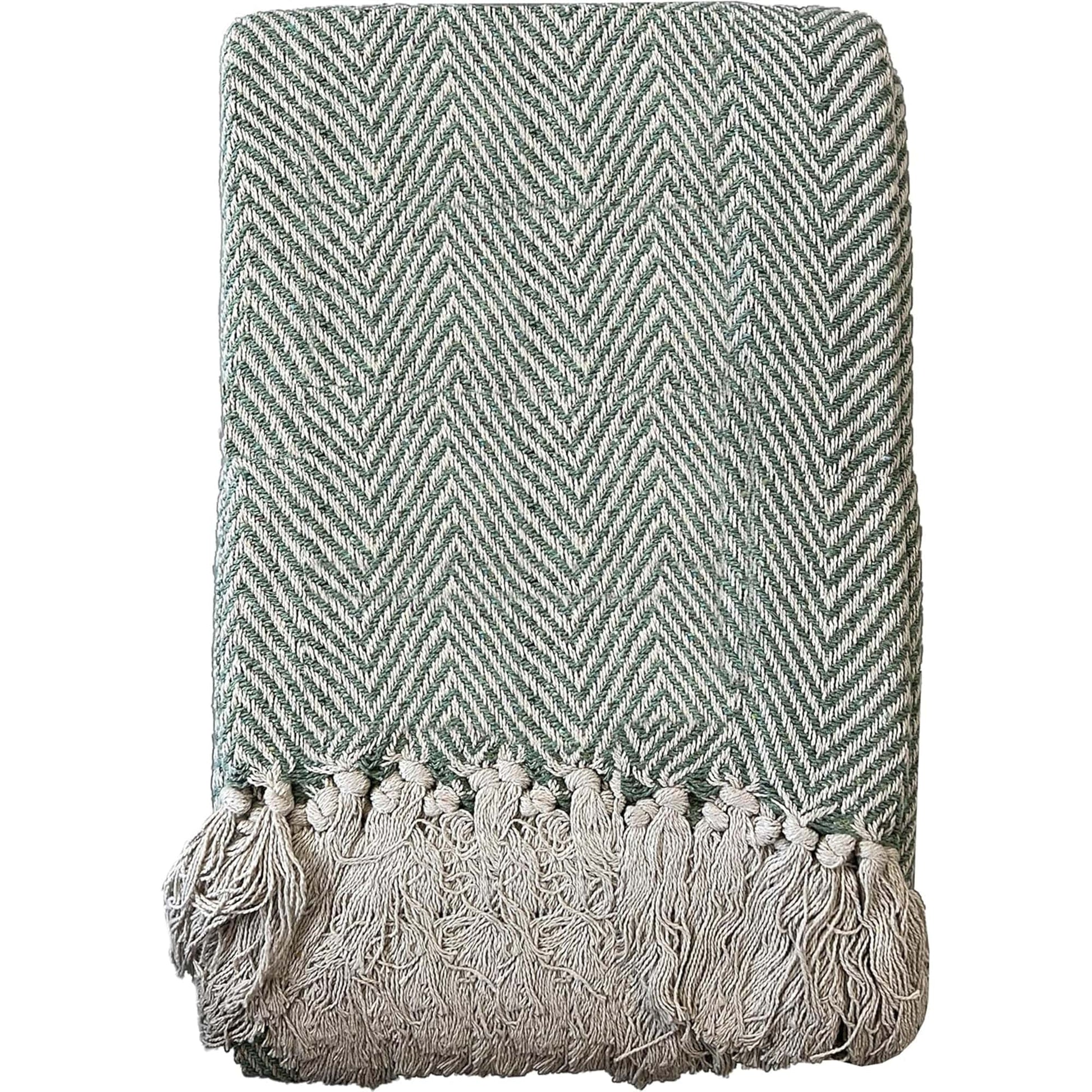 OLIVIA ROCCO Cotton Throw Super Soft Lightweight Eco Friendly Recycled Cotton For Sofa
