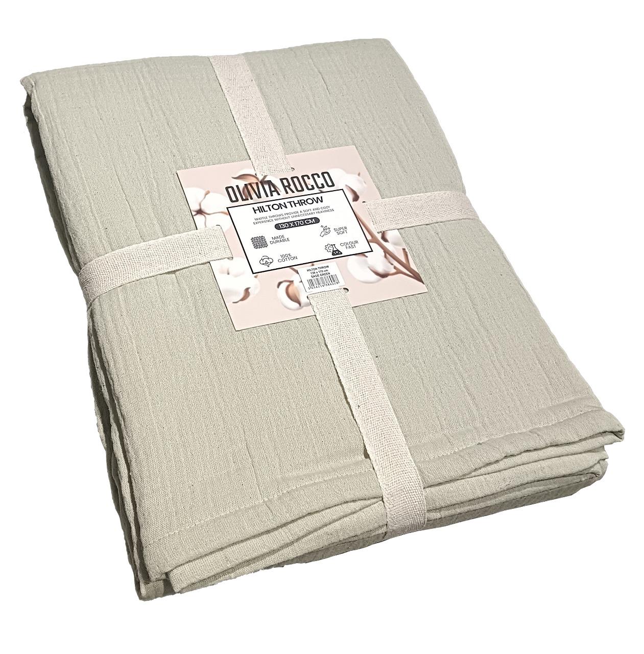 OLIVIA ROCCO Hilton Throw Blanket Reversible Quilted Design Lightweight For Sofa And Bed