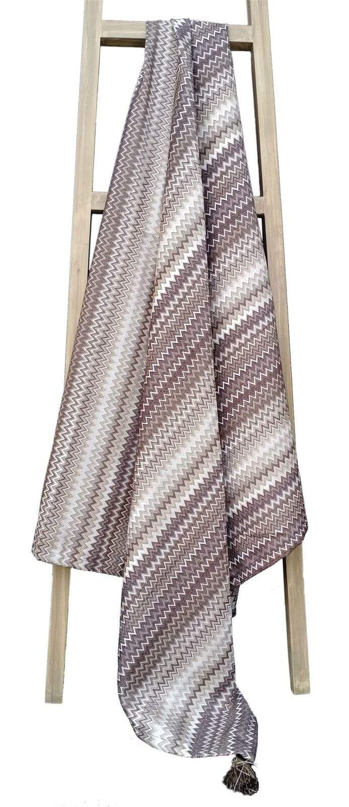 OLIVIA ROCCO Mia Bohemian Throw Blanket Tribal Striped Pattern Tasselled Edges for Sofas and Beds
