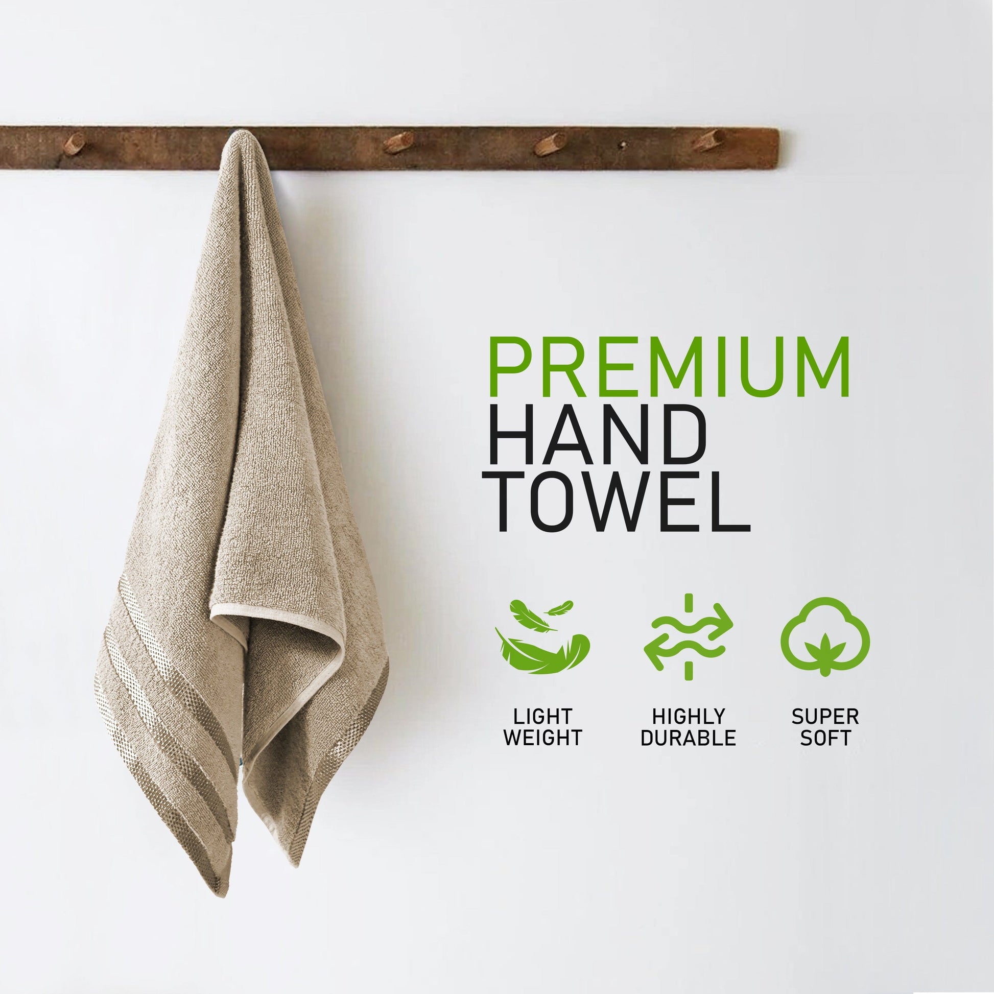OLIVIA ROCCO Belmont Viscose Stripe Beige Towels 100% Cotton Hotel Quality Bath Towels