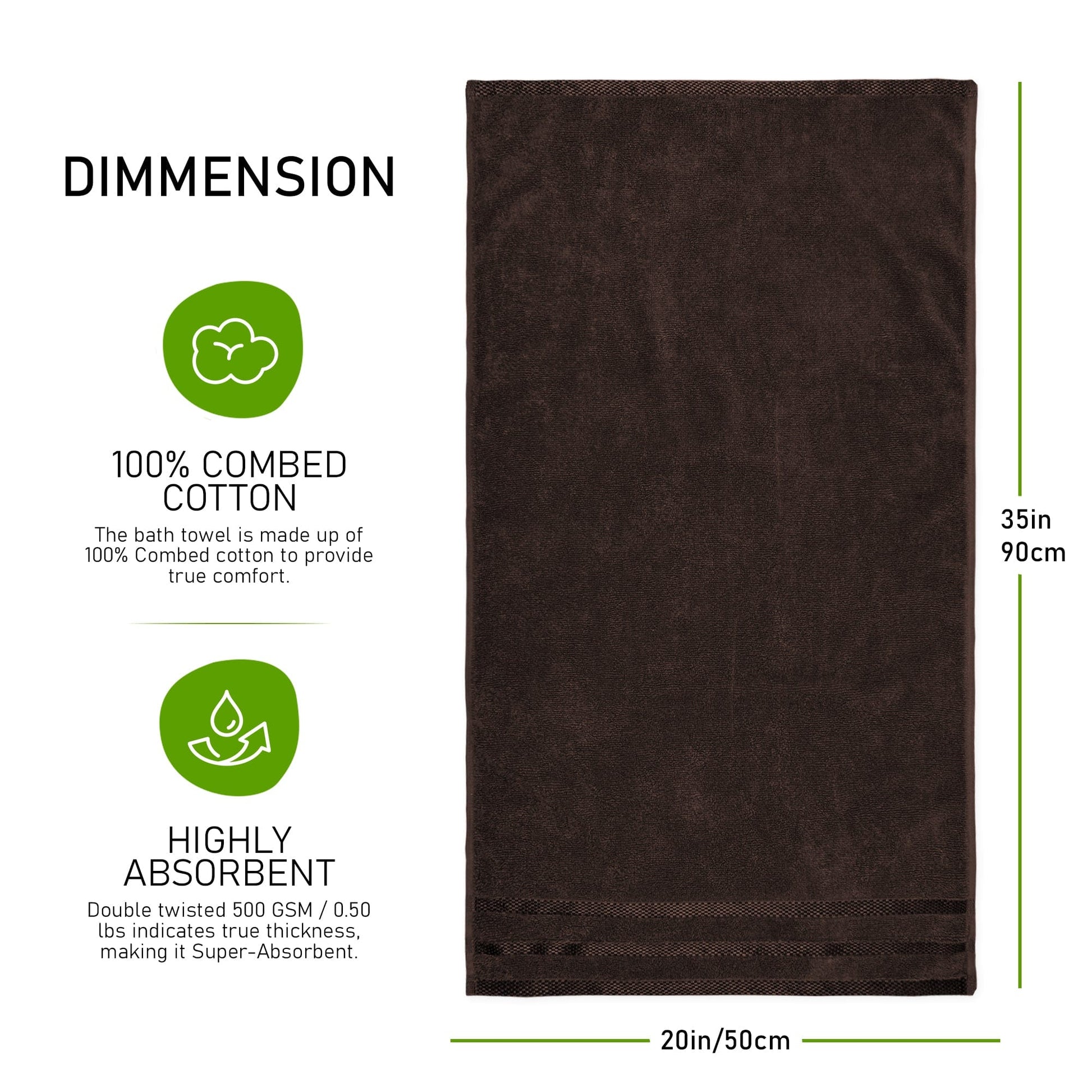OLIVIA ROCCO Belmont Viscose Stripe Brown Towels 100% Cotton Hotel Quality Bath Towels