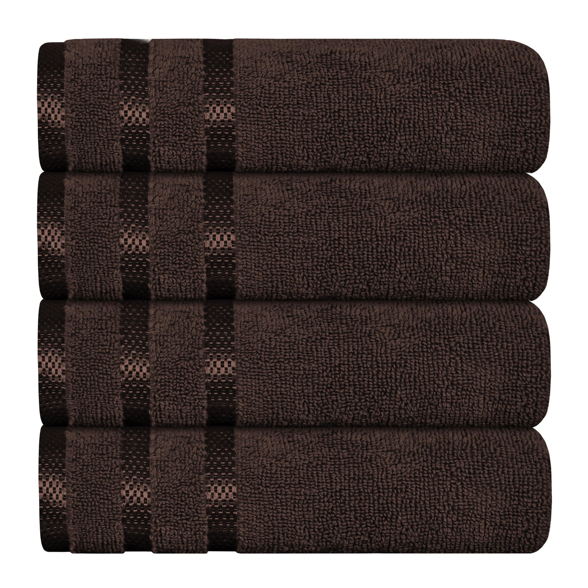 OLIVIA ROCCO Belmont Viscose Stripe Brown Towels 100% Cotton Hotel Quality Bath Towels