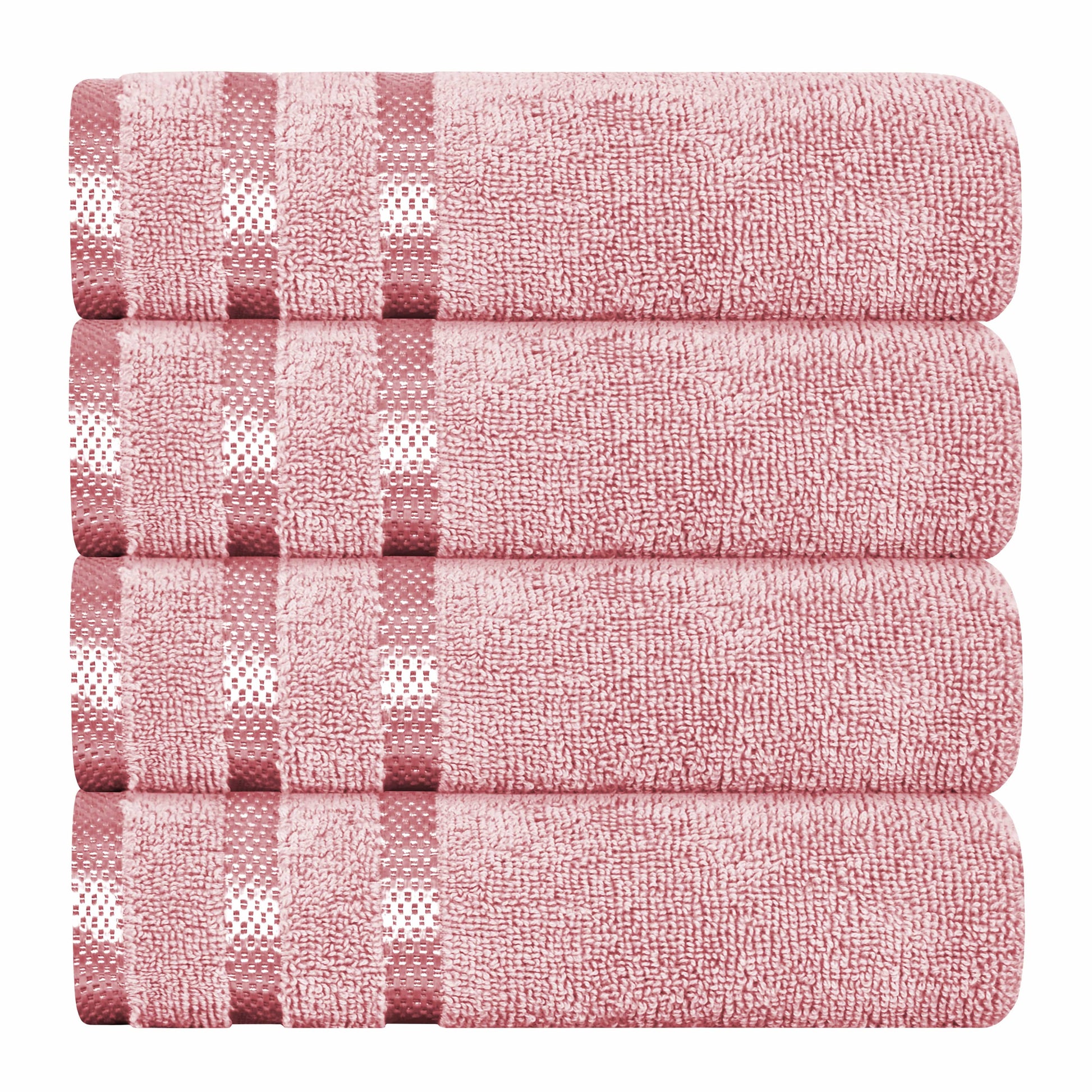 OLIVIA ROCCO Belmont Viscose Stripe Pink Towels 100% Cotton Hotel Quality Super Absorbent