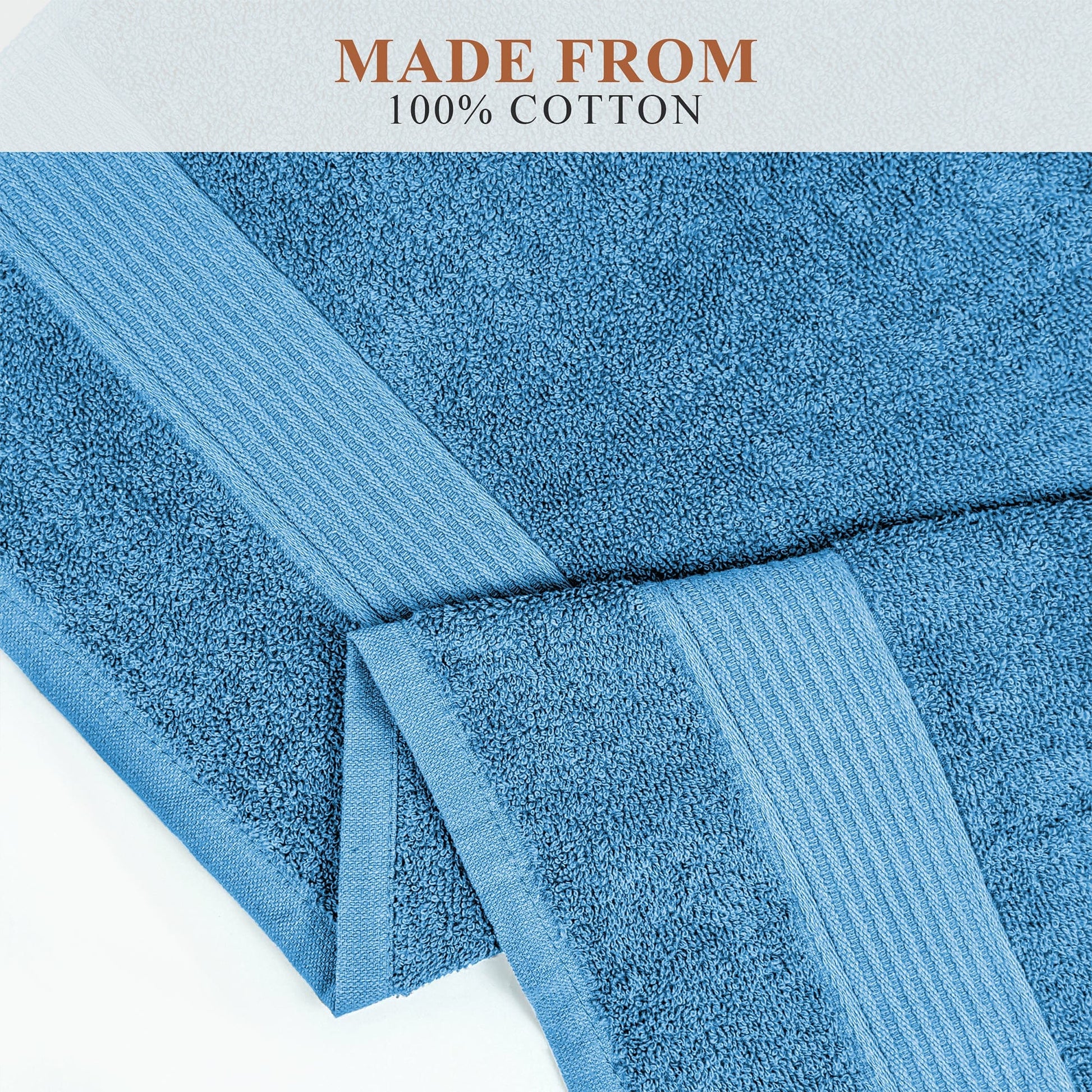 OLIVIA ROCCO Rhodes Towel Aqua 100% Cotton Hotel Quality Soft Super Absorbent Hand Towels
