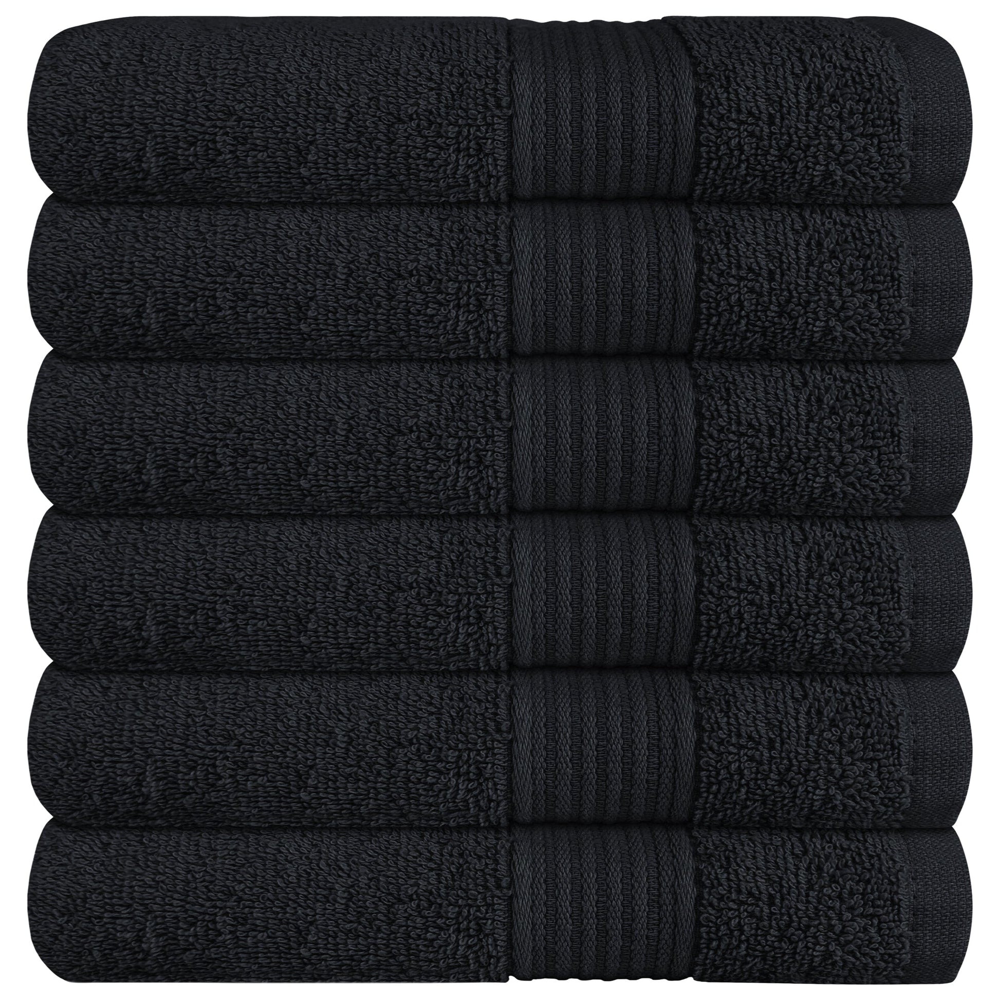 OLIVIA ROCCO Rhodes Towel Black 100% Cotton Hotel Quality Super Absorbent Hand Towels