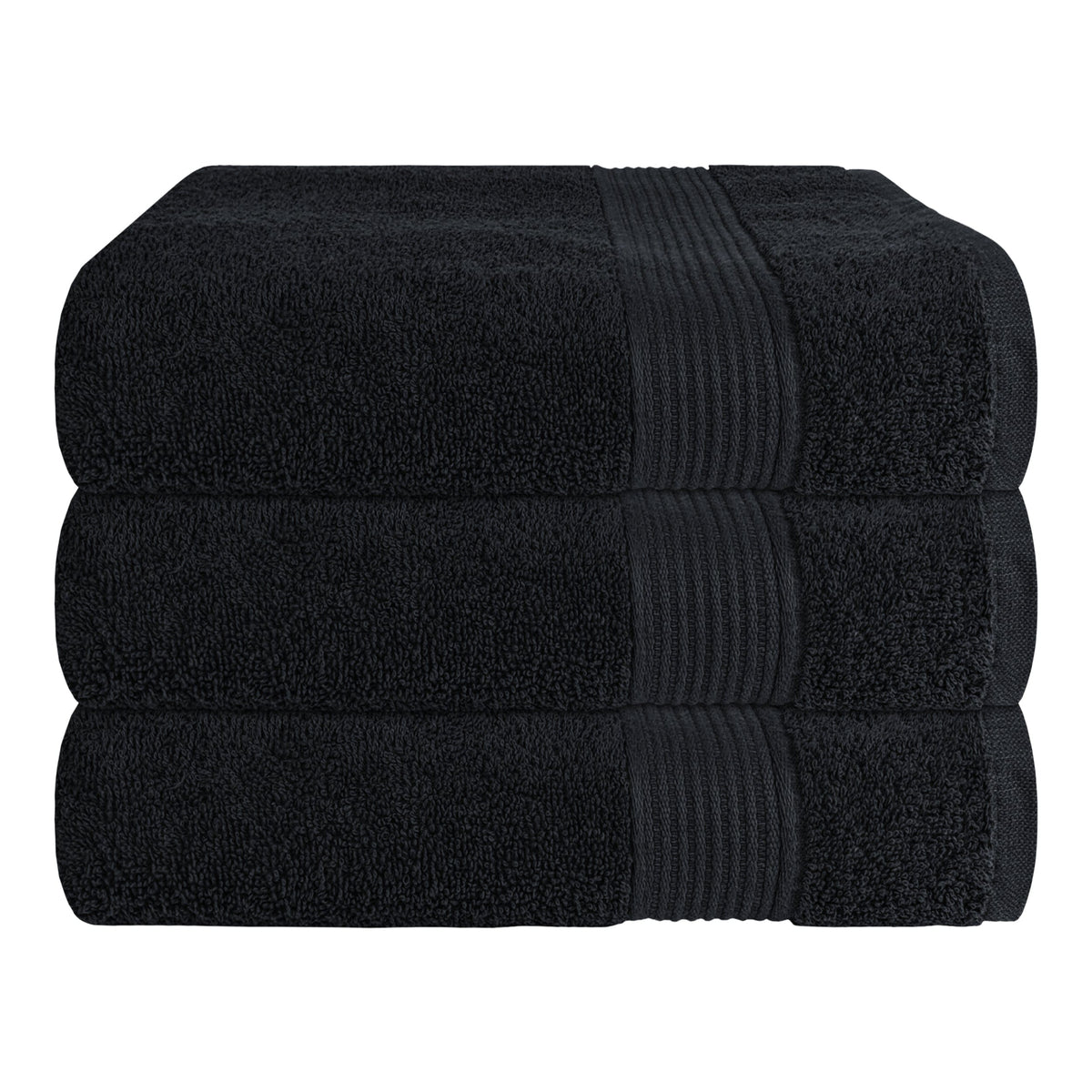 OLIVIA ROCCO Rhodes Towel Black 100% Cotton Hotel Quality Super Absorbent Hand Towels