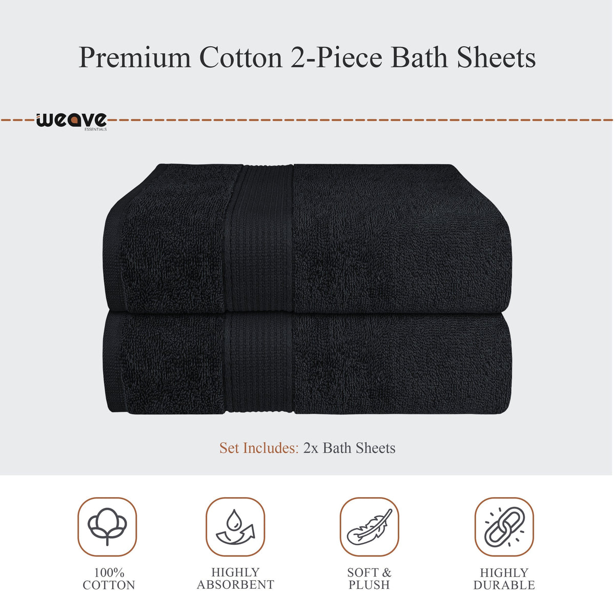 OLIVIA ROCCO Rhodes Towel Black 100% Cotton Hotel Quality Super Absorbent Hand Towels