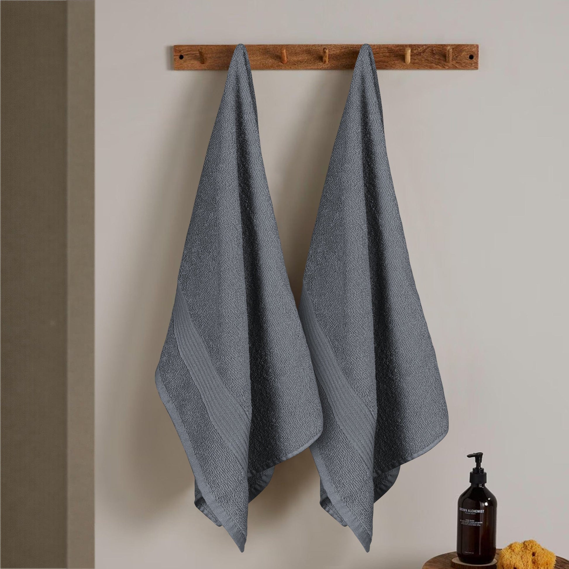 OLIVIA ROCCO Rhodes Towel Grey 100% Cotton Hotel Quality Soft Super Absorbent Hand Bath