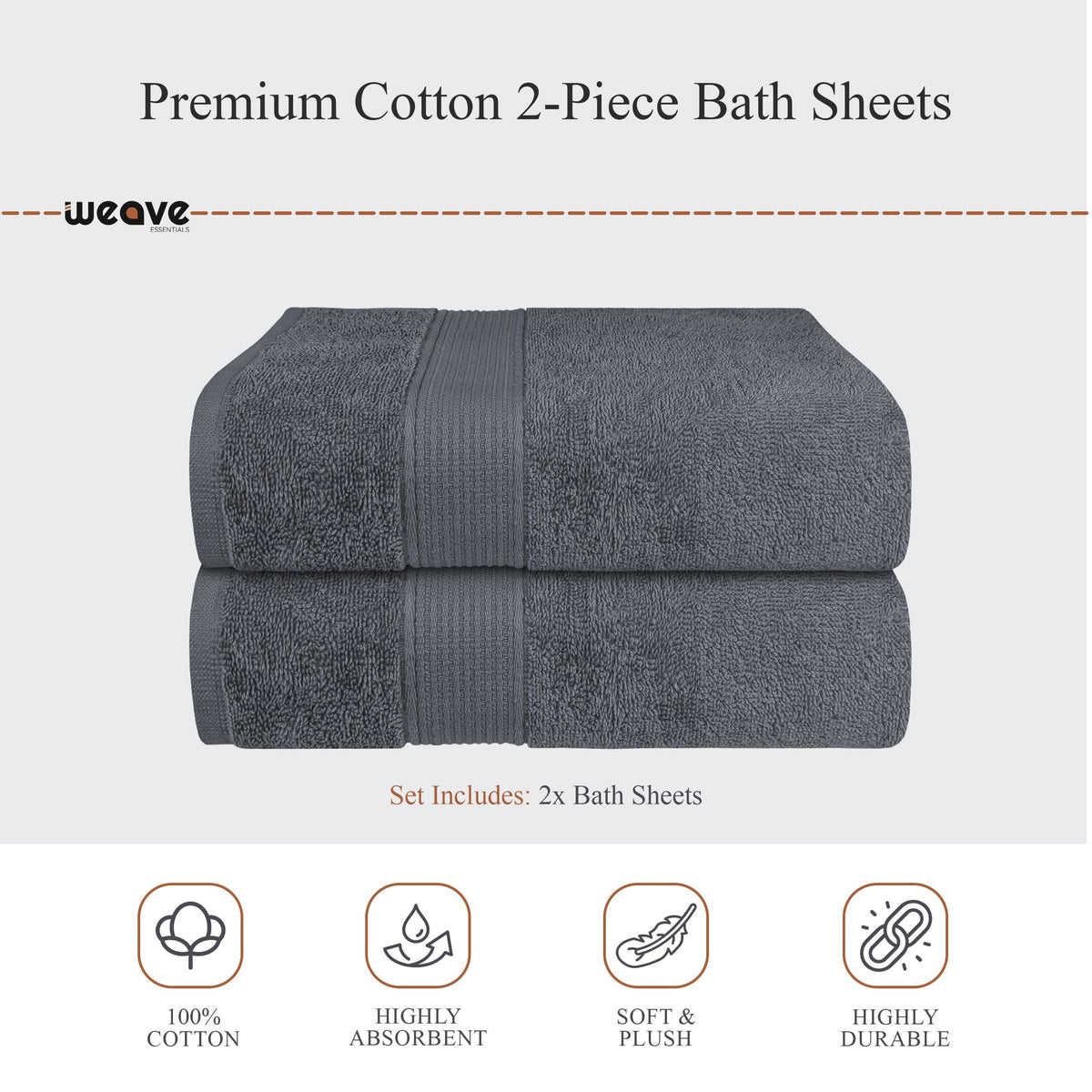 OLIVIA ROCCO Rhodes Towel Grey 100% Cotton Hotel Quality Soft Super Absorbent Hand Bath