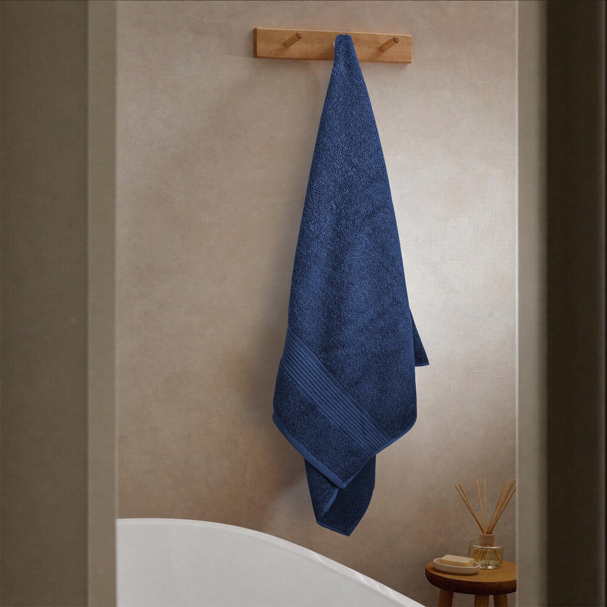 OLIVIA ROCCO Rhodes Towel Royal Blue 100% Cotton Hotel Quality Soft Super Absorbent Hand