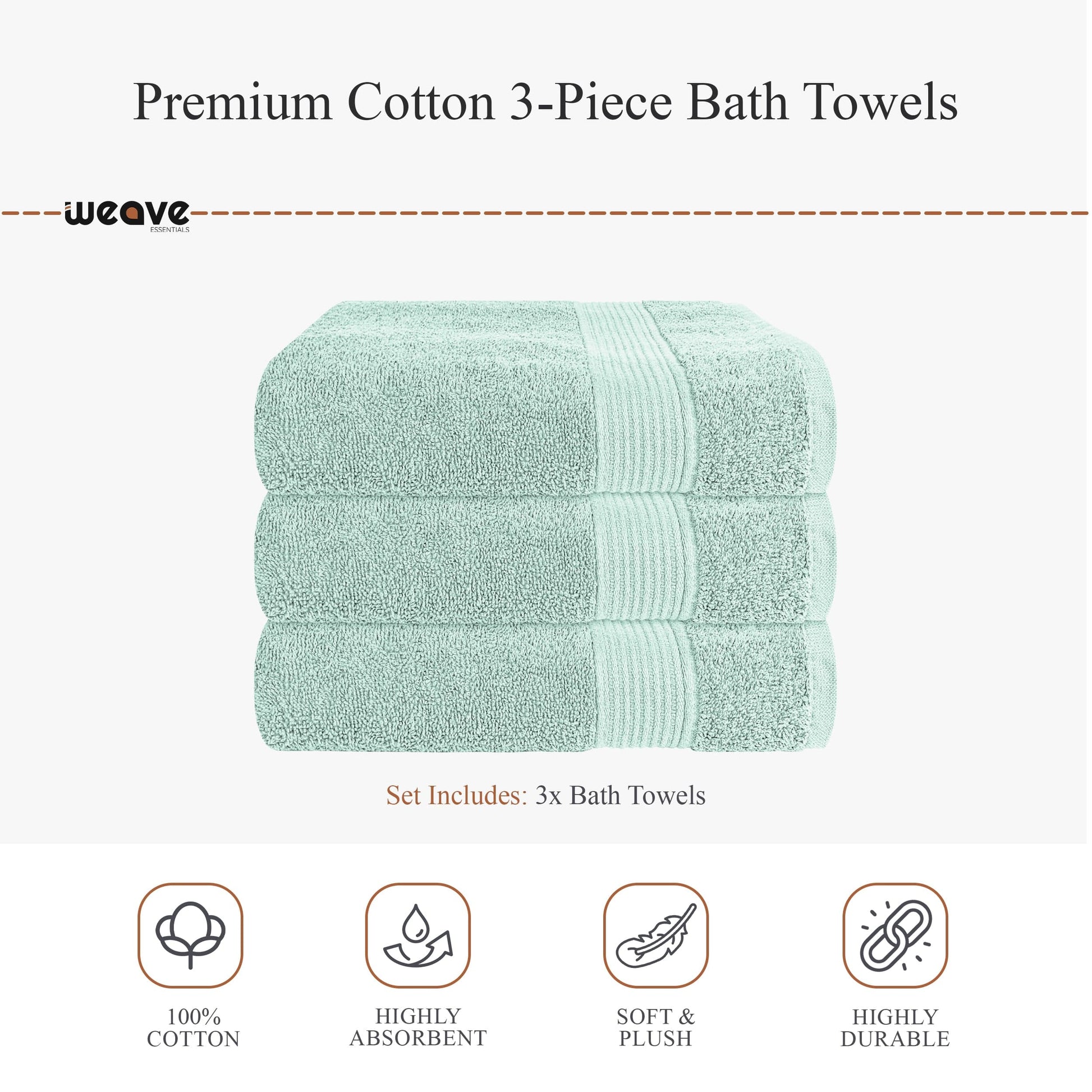 OLIVIA ROCCO Rhodes Towel Seafoam 100% Cotton Hotel Quality Soft Super Absorbent Hand