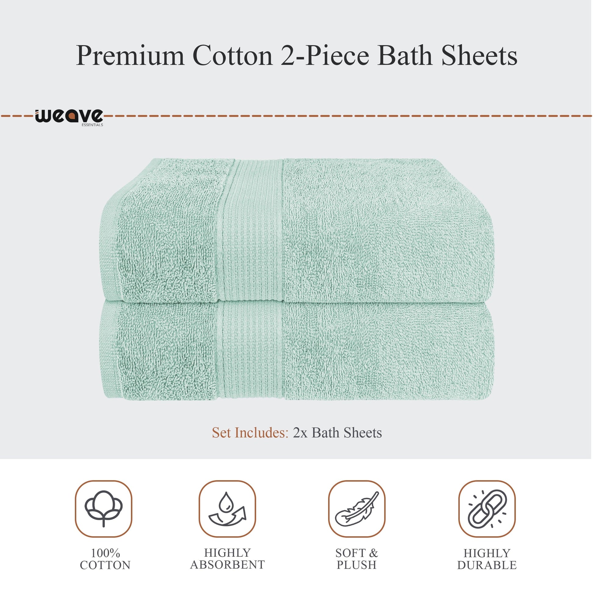 OLIVIA ROCCO Rhodes Towel Seafoam 100% Cotton Hotel Quality Soft Super Absorbent Hand