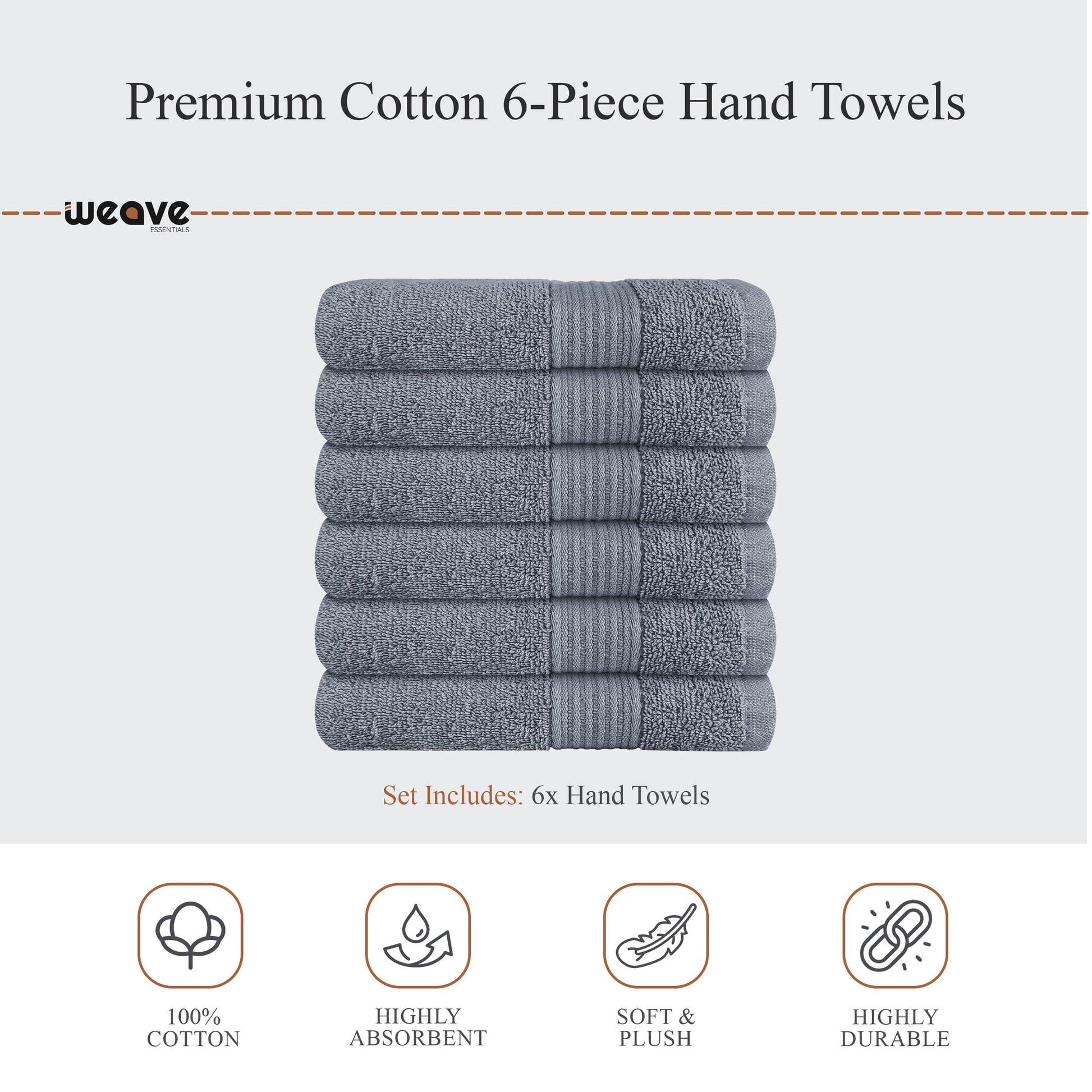 OLIVIA ROCCO Rhodes Towel Silver 100% Cotton Hotel Quality Soft And Ultra Absorbent Hand
