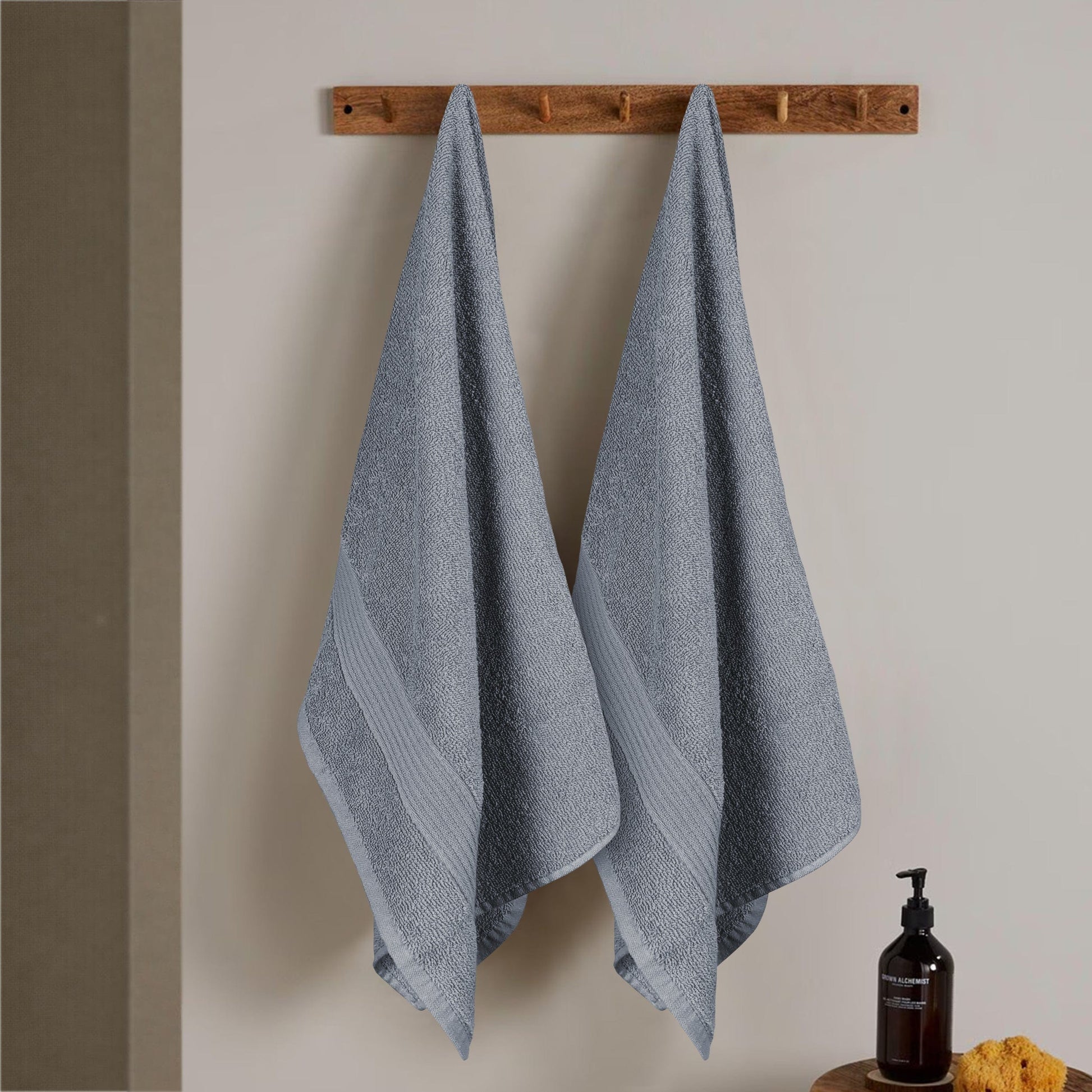 OLIVIA ROCCO Rhodes Towel Silver 100% Cotton Hotel Quality Soft And Ultra Absorbent Hand
