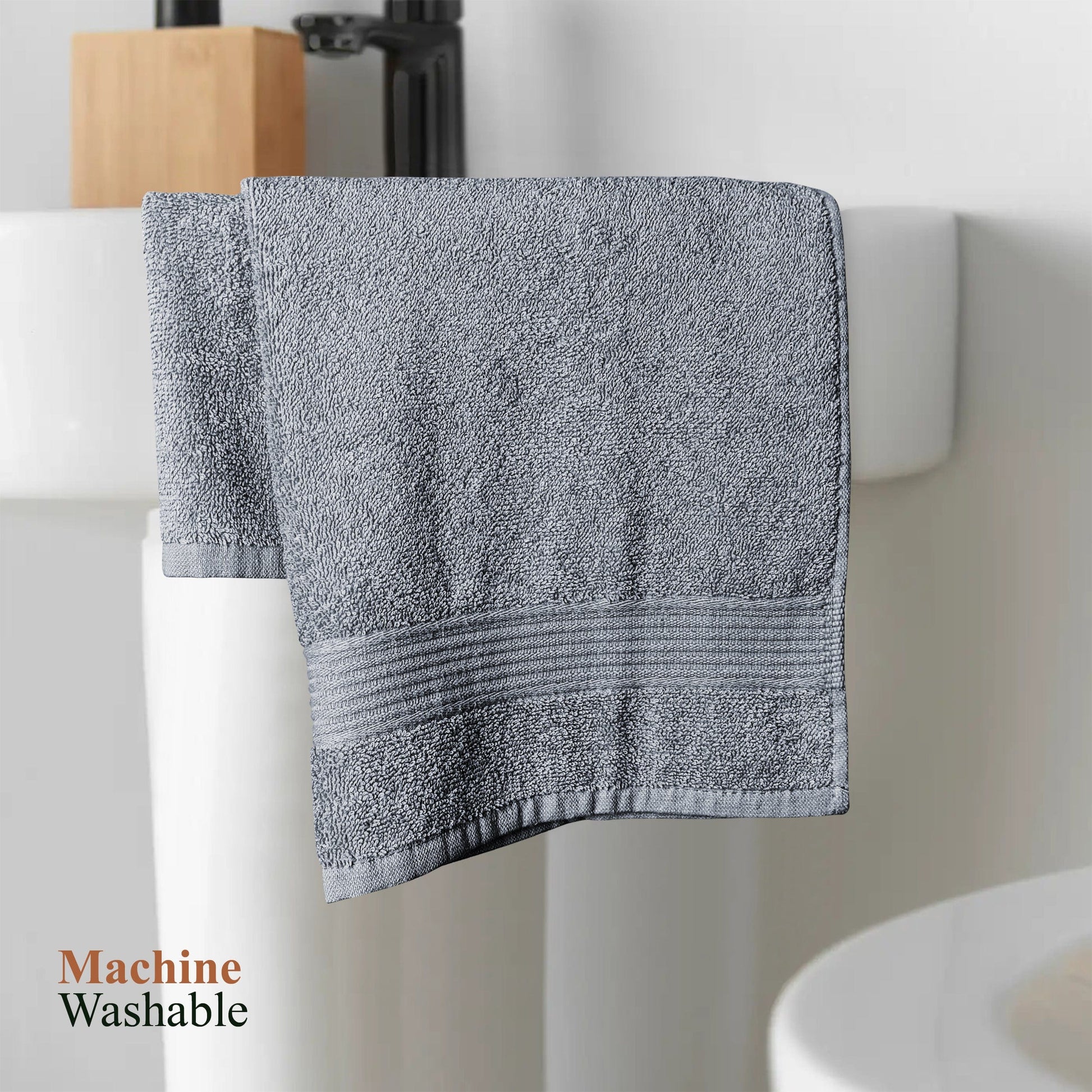 OLIVIA ROCCO Rhodes Towel Silver 100% Cotton Hotel Quality Soft And Ultra Absorbent Hand