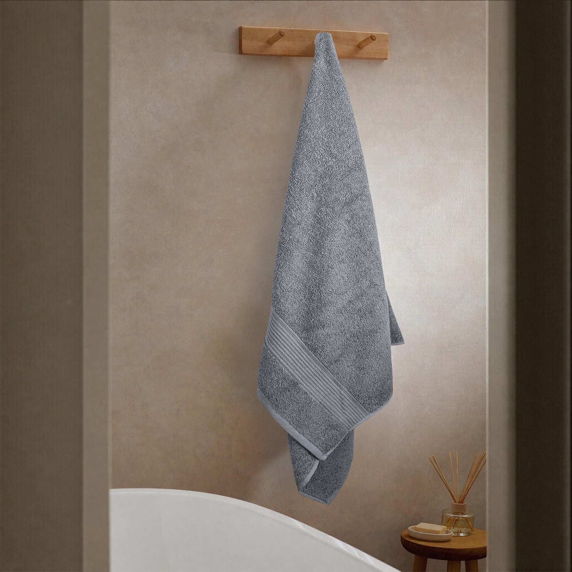 OLIVIA ROCCO Rhodes Towel Silver 100% Cotton Hotel Quality Soft And Ultra Absorbent Hand