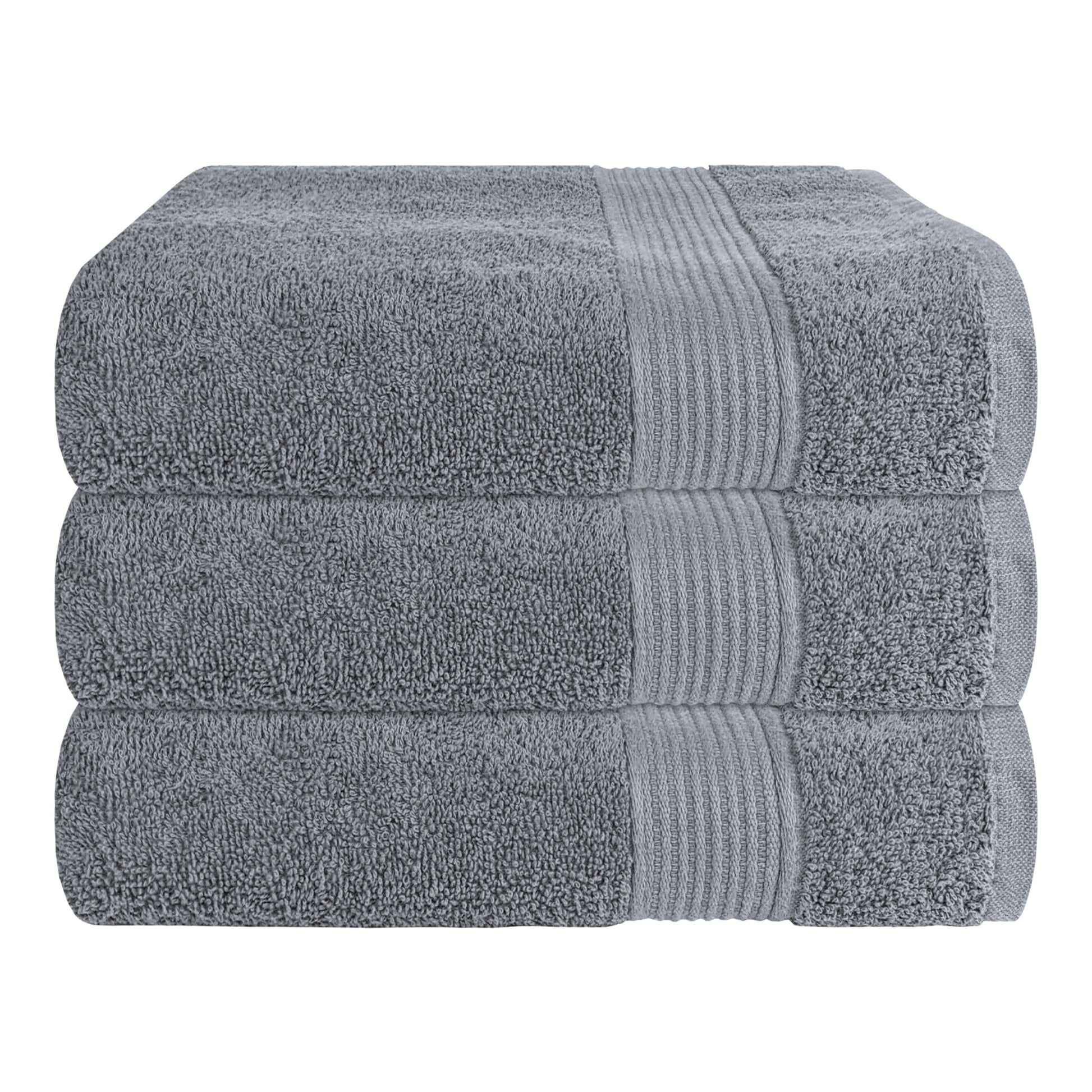 OLIVIA ROCCO Rhodes Towel Silver 100% Cotton Hotel Quality Soft And Ultra Absorbent Hand
