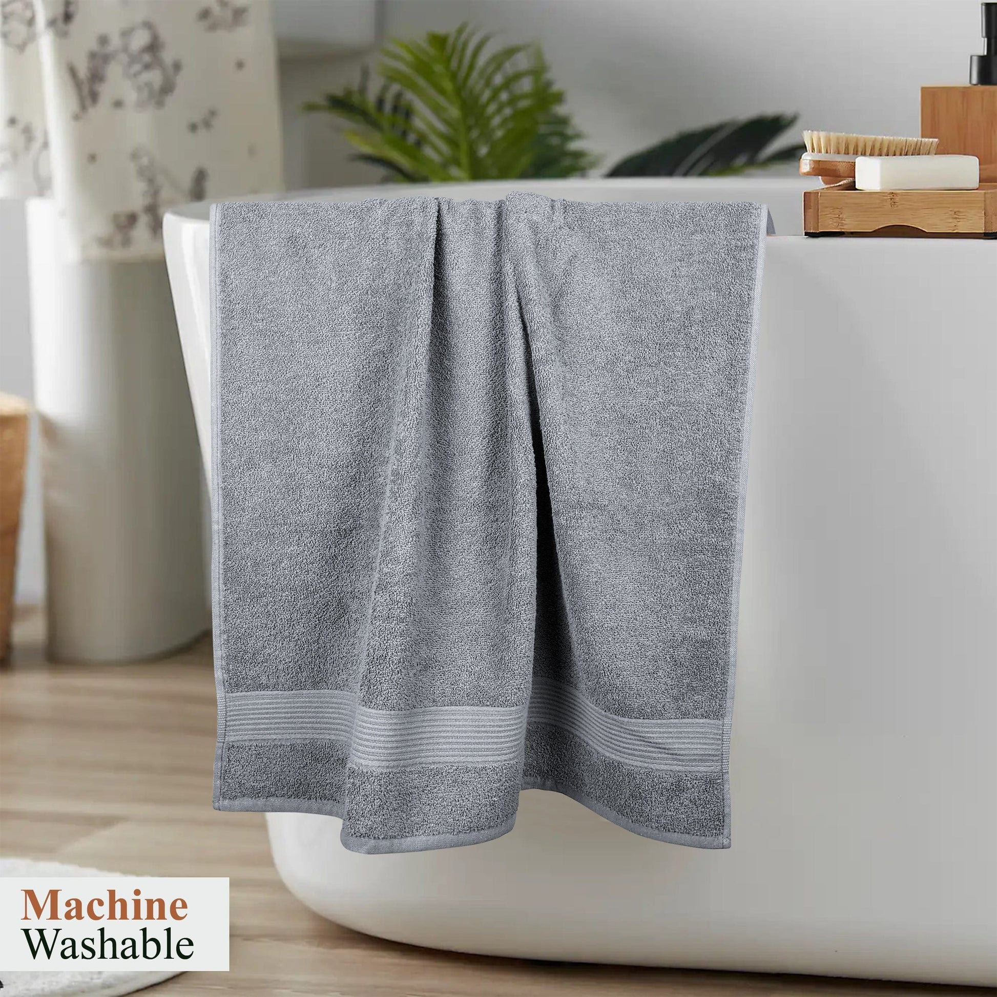 OLIVIA ROCCO Rhodes Towel Silver 100% Cotton Hotel Quality Soft And Ultra Absorbent Hand
