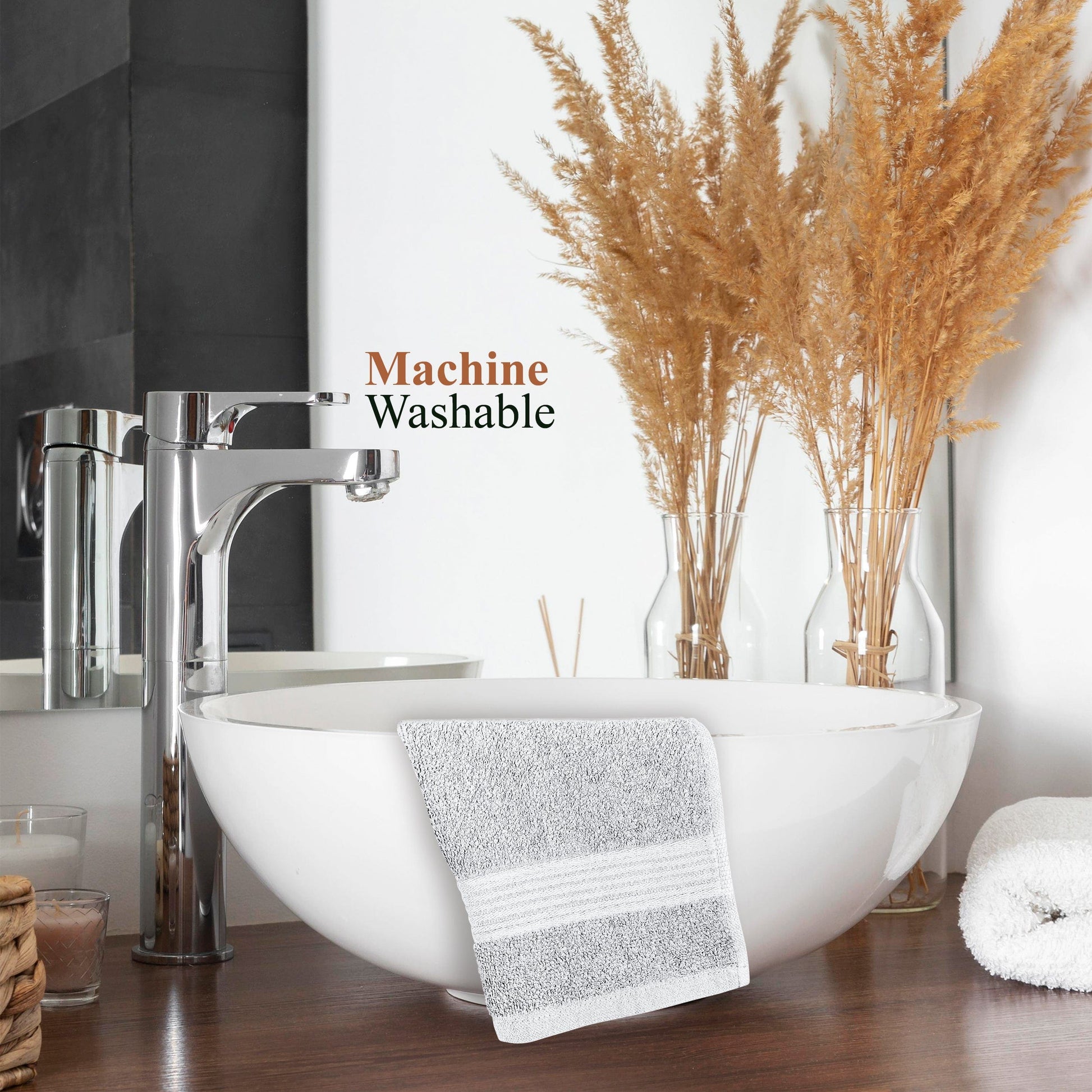 OLIVIA ROCCO Rhodes Towel White 100% Cotton Hotel Quality Soft Super Absorbent Hand Bath