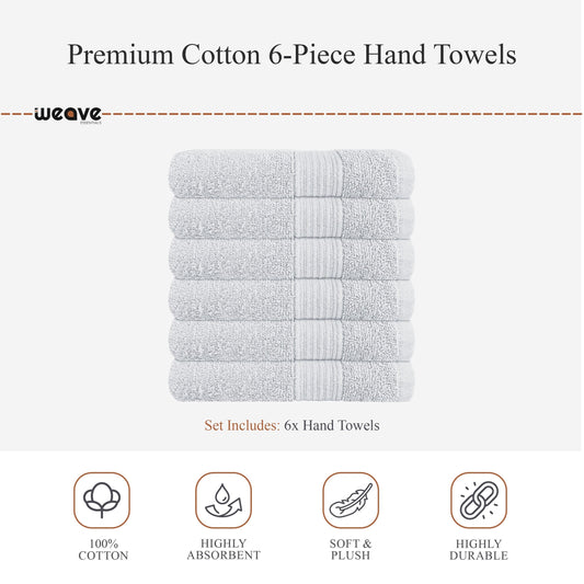 OLIVIA ROCCO Rhodes Towel White 100% Cotton Hotel Quality Soft Super Absorbent Hand Bath