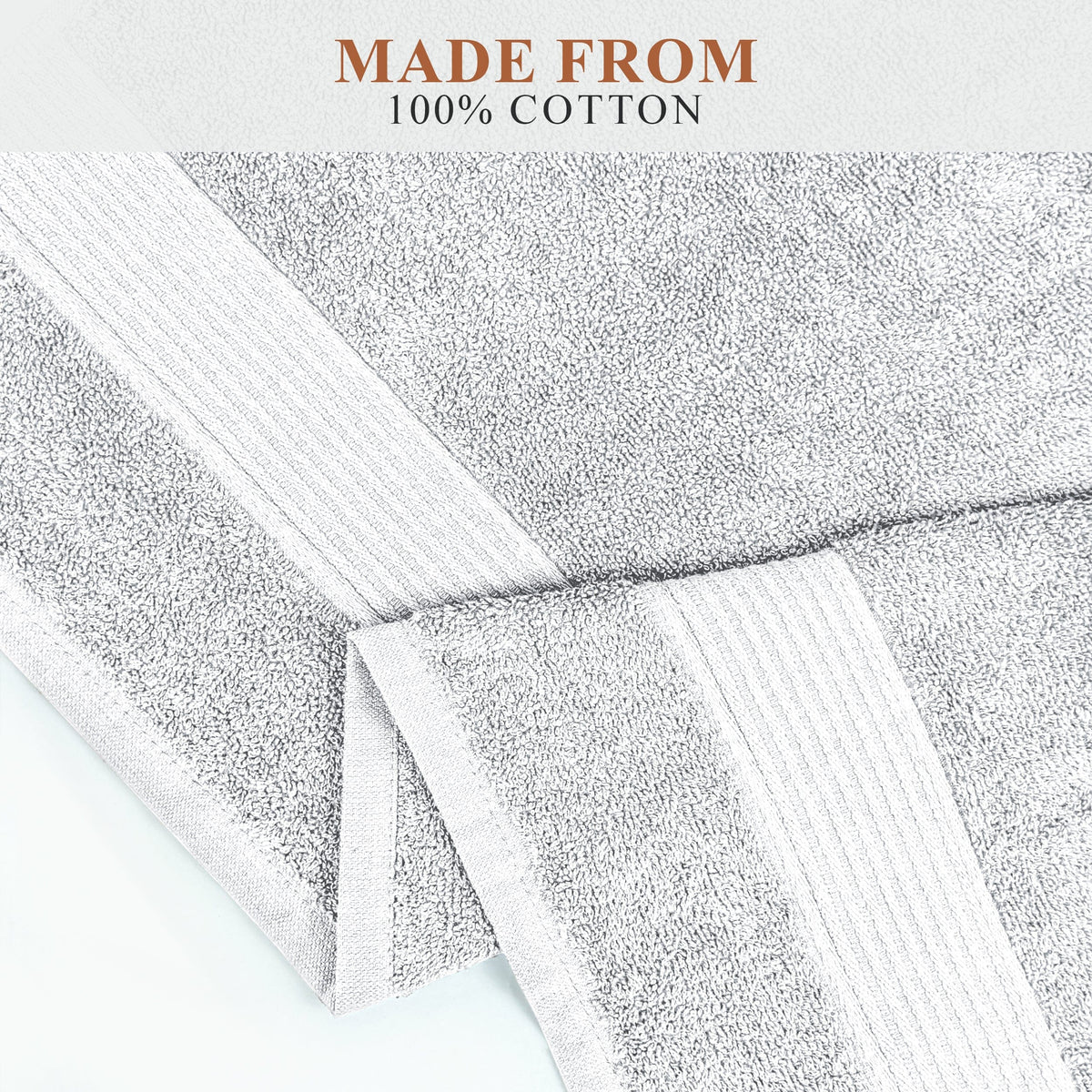 OLIVIA ROCCO Rhodes Towel White 100% Cotton Hotel Quality Soft Super Absorbent Hand Bath