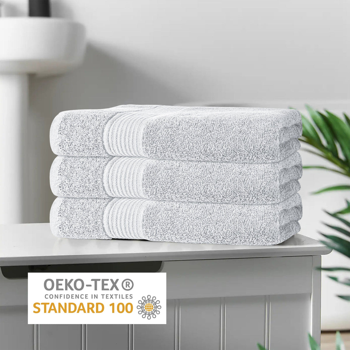 OLIVIA ROCCO Rhodes Towel White 100% Cotton Hotel Quality Soft Super Absorbent Hand Bath