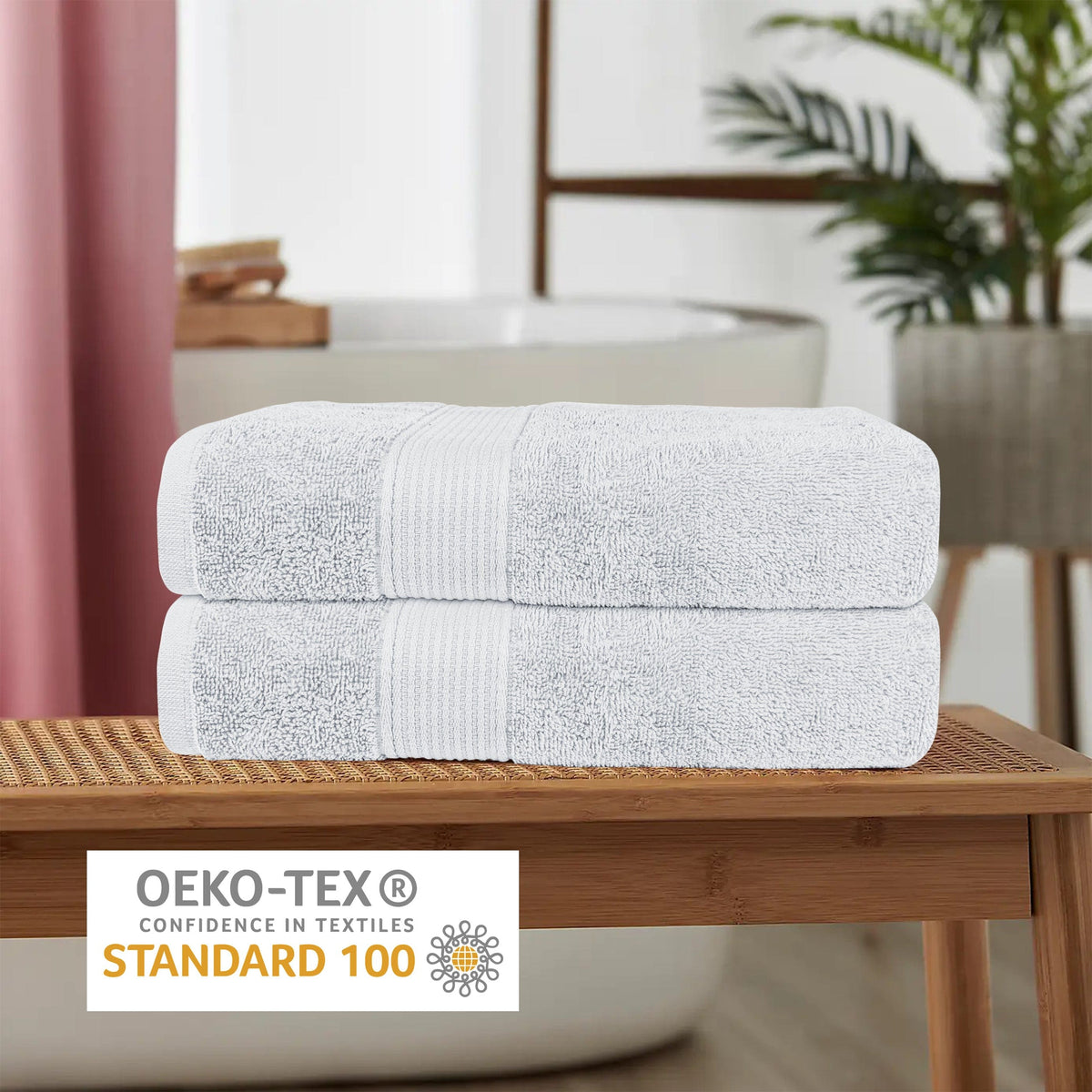 OLIVIA ROCCO Rhodes Towel White 100% Cotton Hotel Quality Soft Super Absorbent Hand Bath