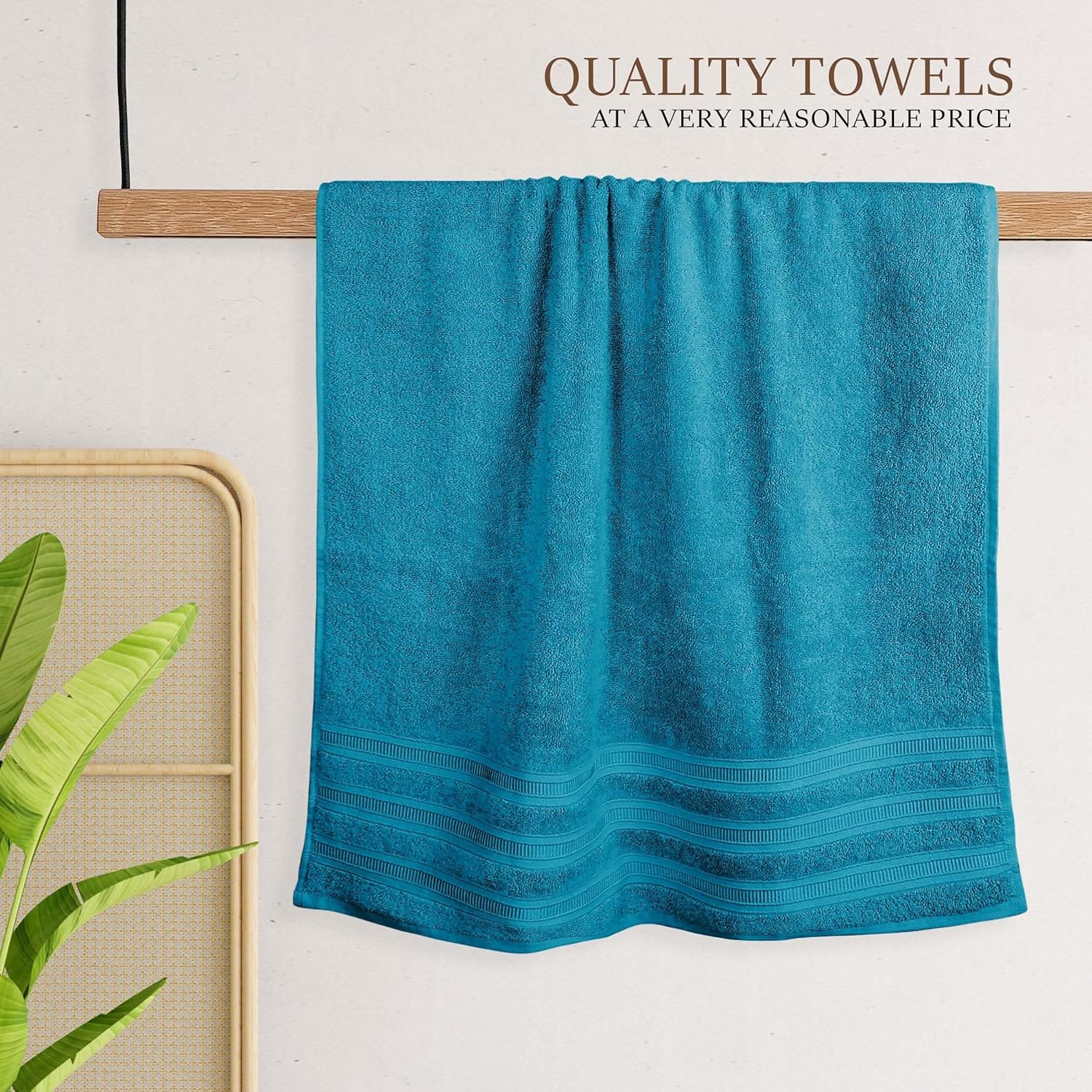 OLIVIA ROCCO Ritz Viscose Stripe Towels Super Soft Cotton Highly Absorbent Jumbo Bath