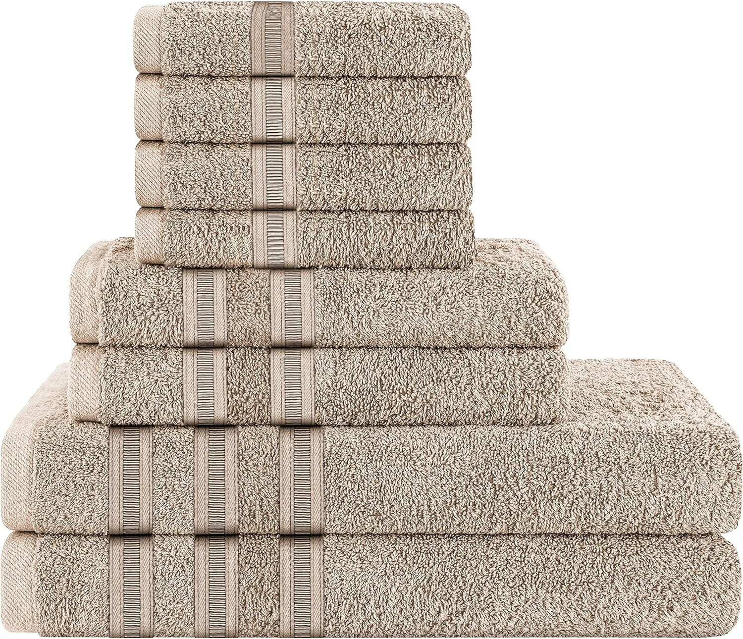 OLIVIA ROCCO Ritz Viscose Stripe Towels Super Soft Cotton Highly Absorbent Jumbo Bath