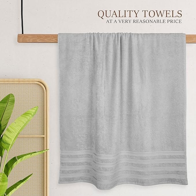 OLIVIA ROCCO Ritz Viscose Stripe Towels Super Soft Cotton Highly Absorbent Jumbo Bath
