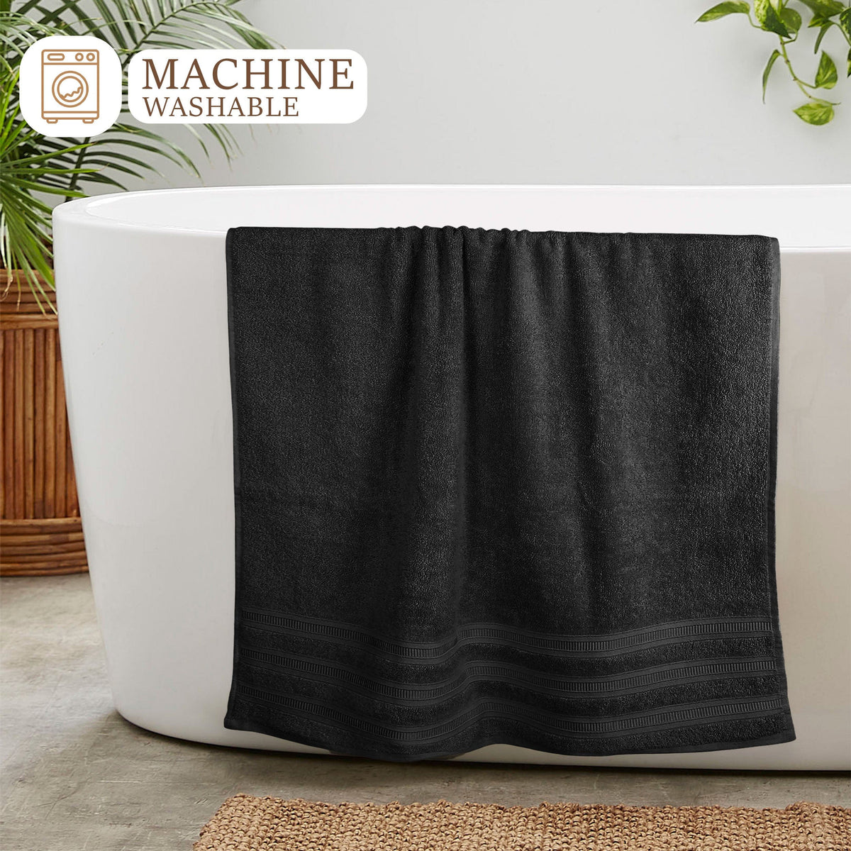 OLIVIA ROCCO Ritz Viscose Stripe Towels Super Soft Cotton Highly Absorbent Jumbo Bath