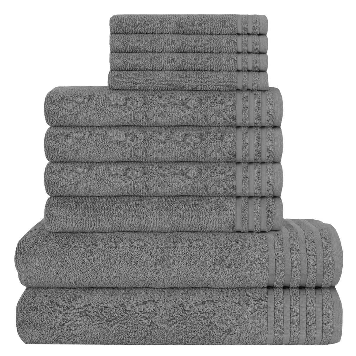 OLIVIA ROCCO Monaco 10 Piece Luxury Egyptian Cotton Towel Set 500 GSM With 4 Face Towels