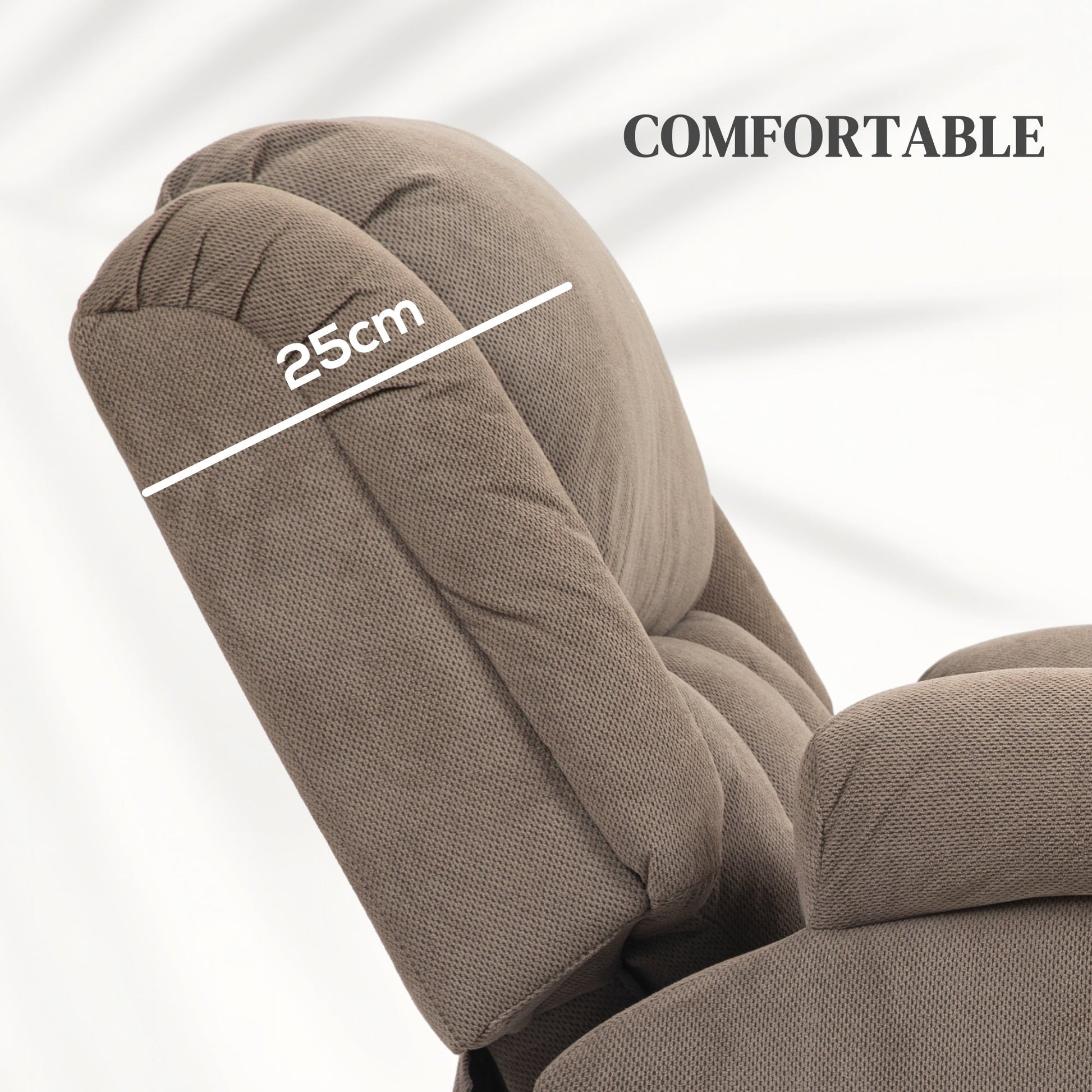 Recliner Armchair Lift Chair, Electric Recliner Chair with Vibration Massage and Heat, Wide Seat, USB Port, Light Brown