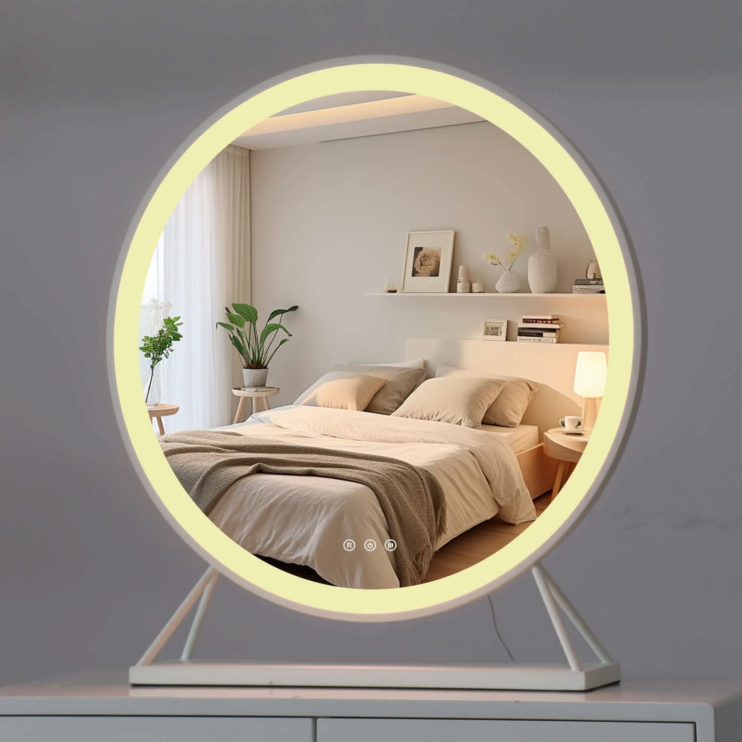 Marilyn Round Hollywood Mirror White 60x67cm