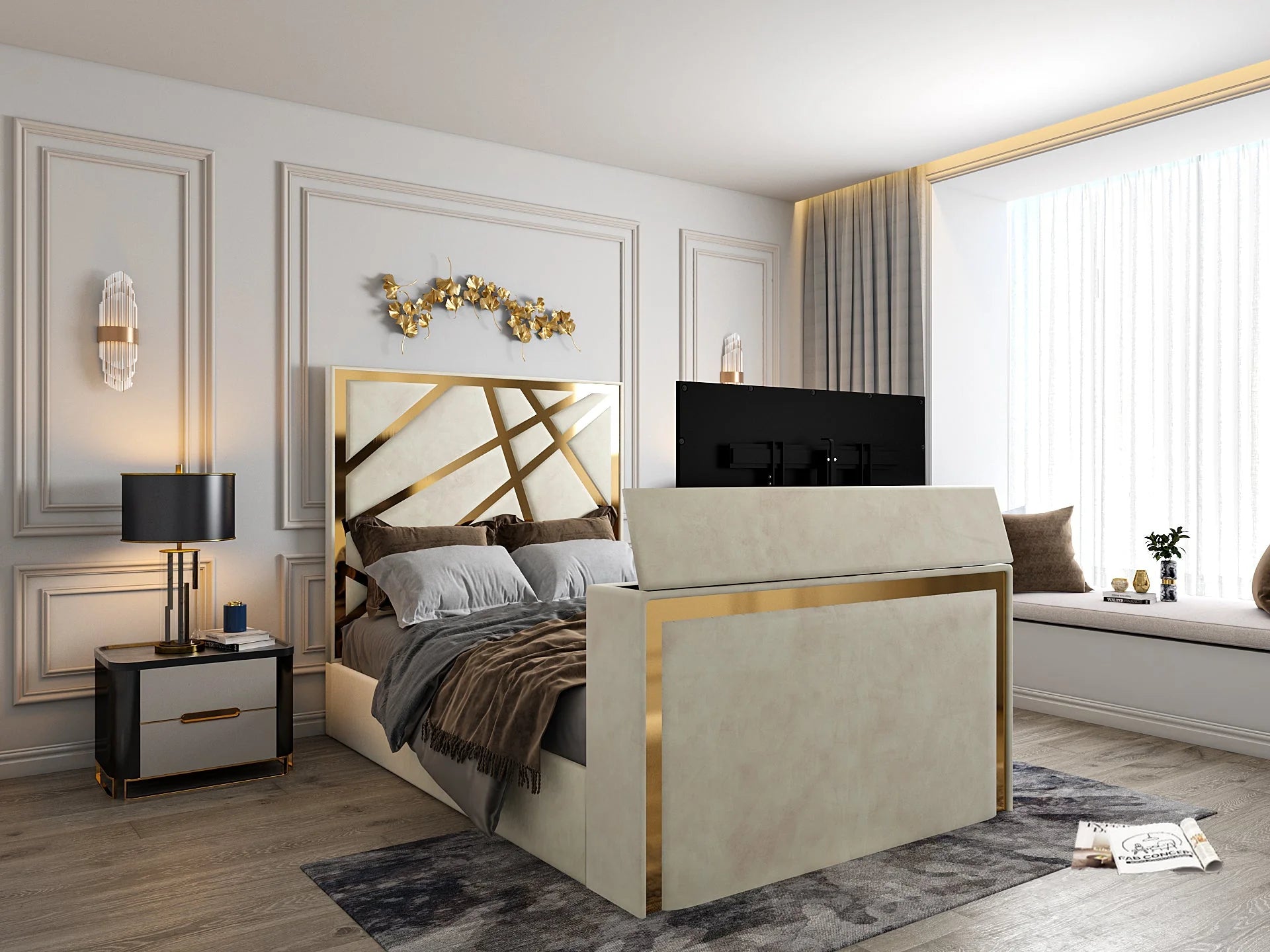 Valentina Upholstered Tv Bed Frame