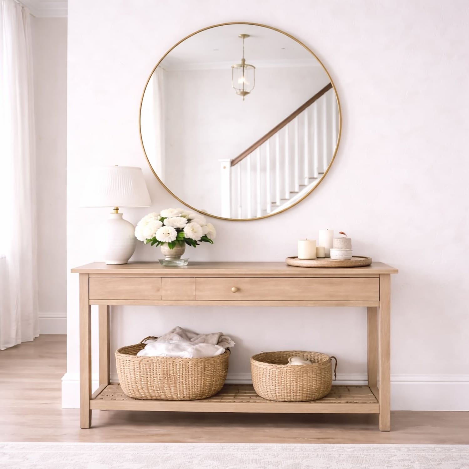 Rei - Extra Large Round Gold Metal Circle Mirror - 120cm x 120cm