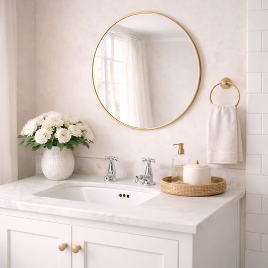Round Gold Metal Circle Mirror - 50cm x 50cm